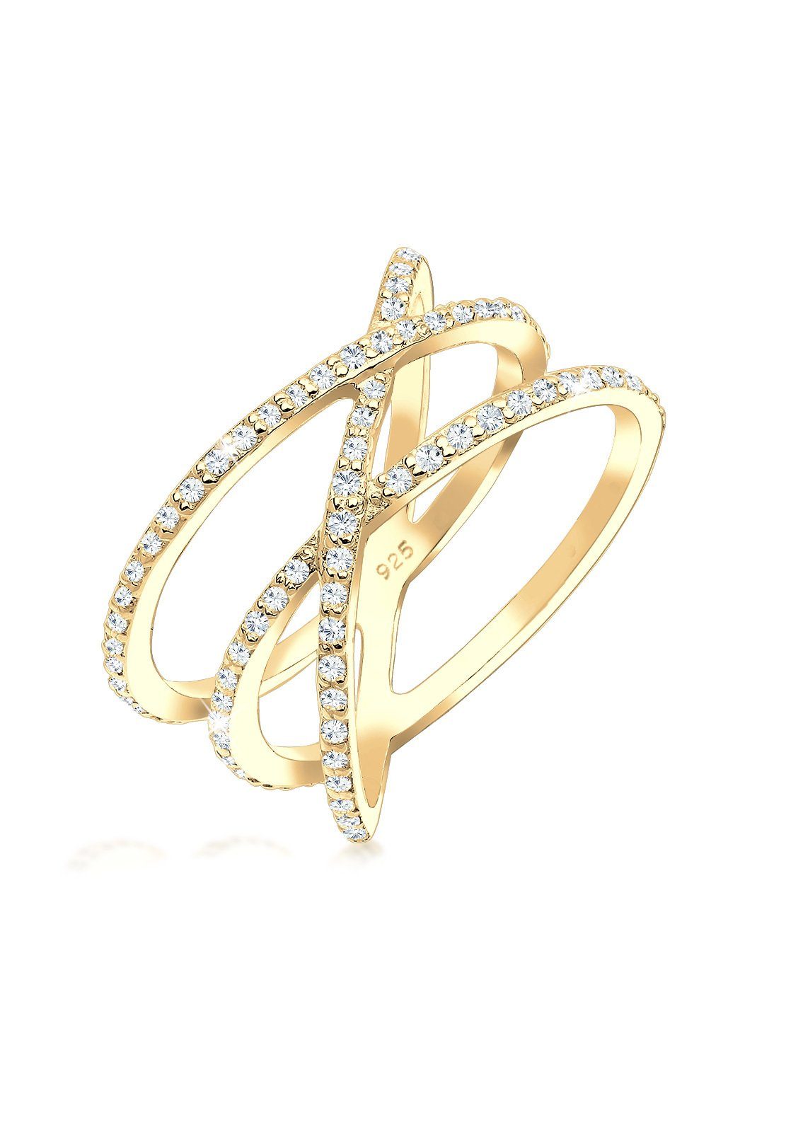 Elli Fingerring Verschlungen Kristalle 925 Silber günstig online kaufen