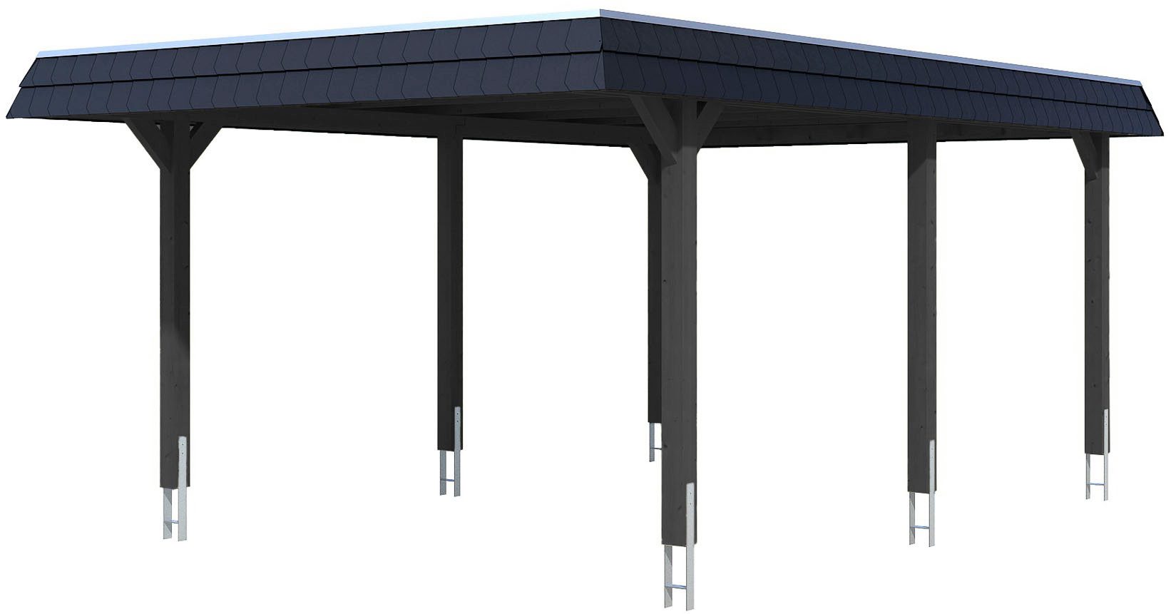 Skanholz Einzelcarport Wendland, BxT: 409x628 cm, 247 cm Einfahrtshöhe