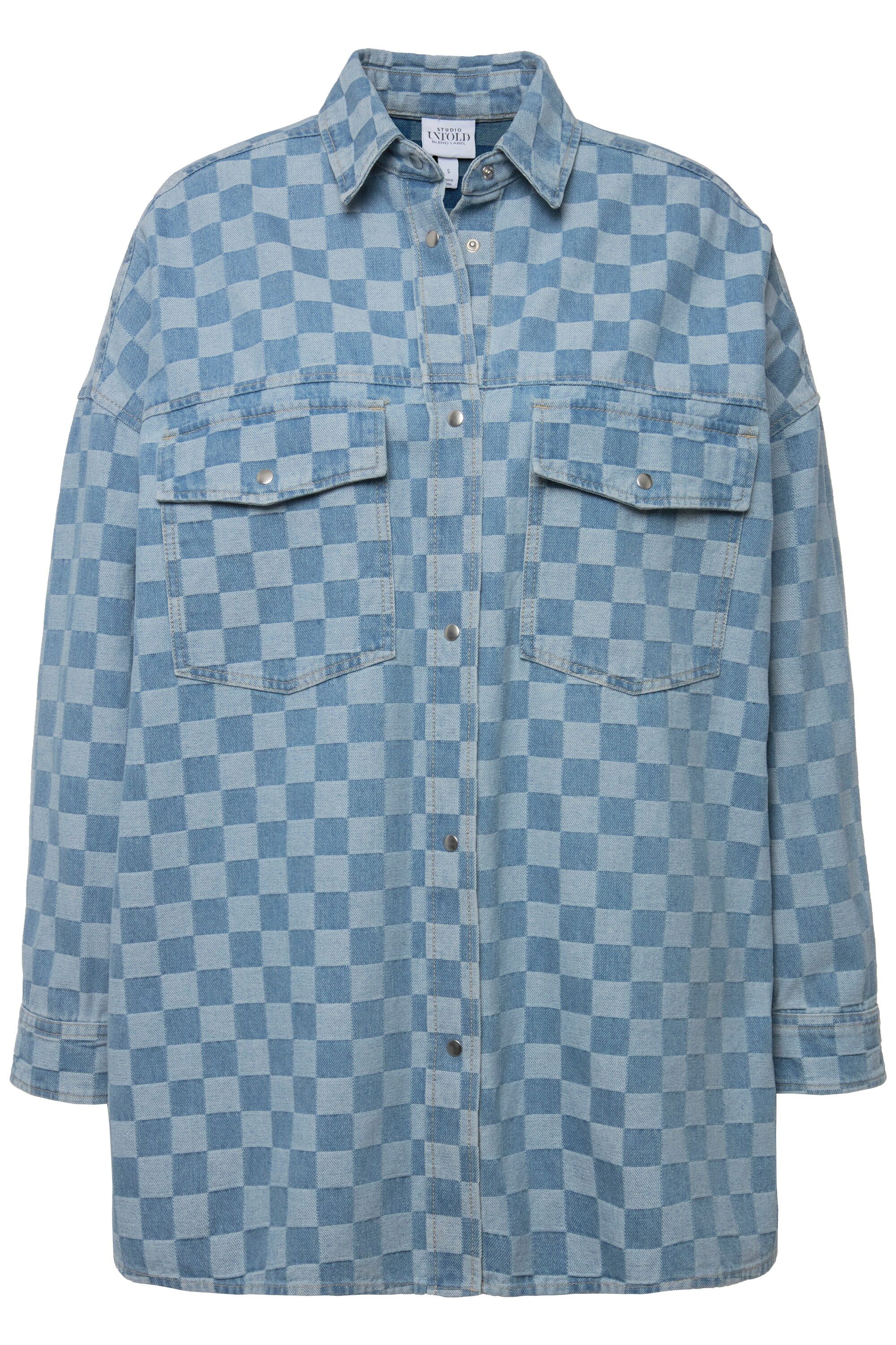 Studio Untold Hemdbluse Jeanshemd oversized Karo günstig online kaufen