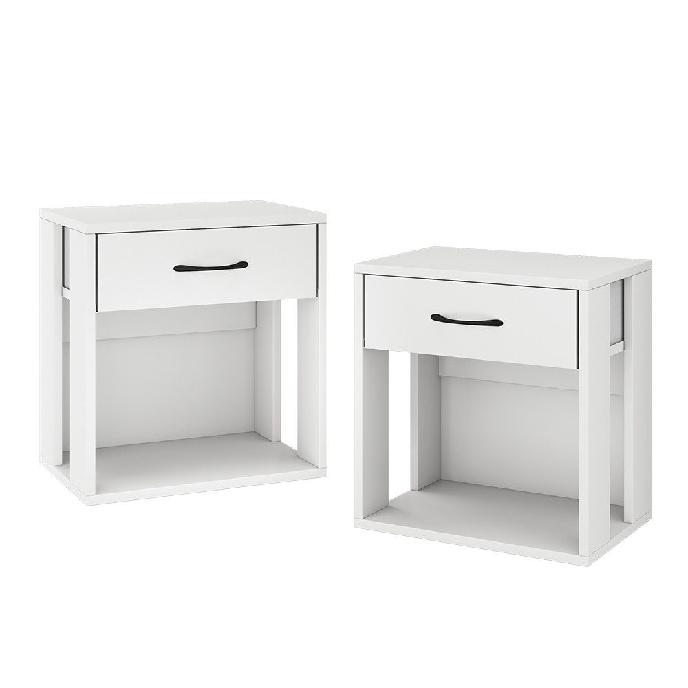 Vicco Nachtschrank Virela, Weiß, 39 x 41 cm 2er Set günstig online kaufen