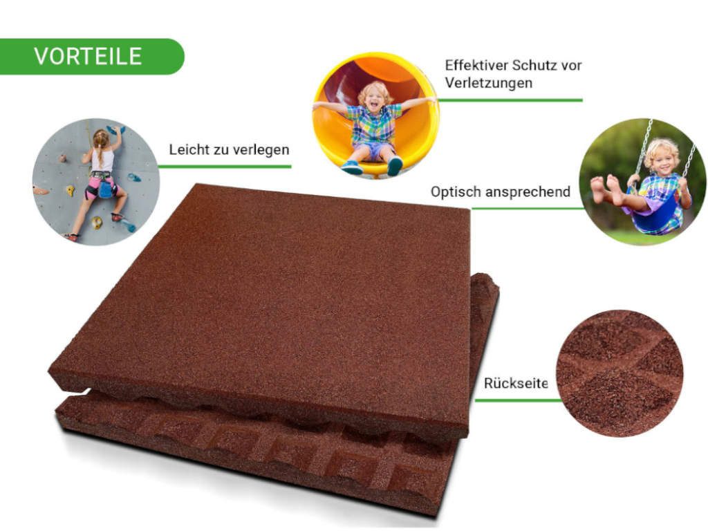 HPFloor Bodenschutzmatte Fallschutzmatte 50x50 cm 43 mm stark