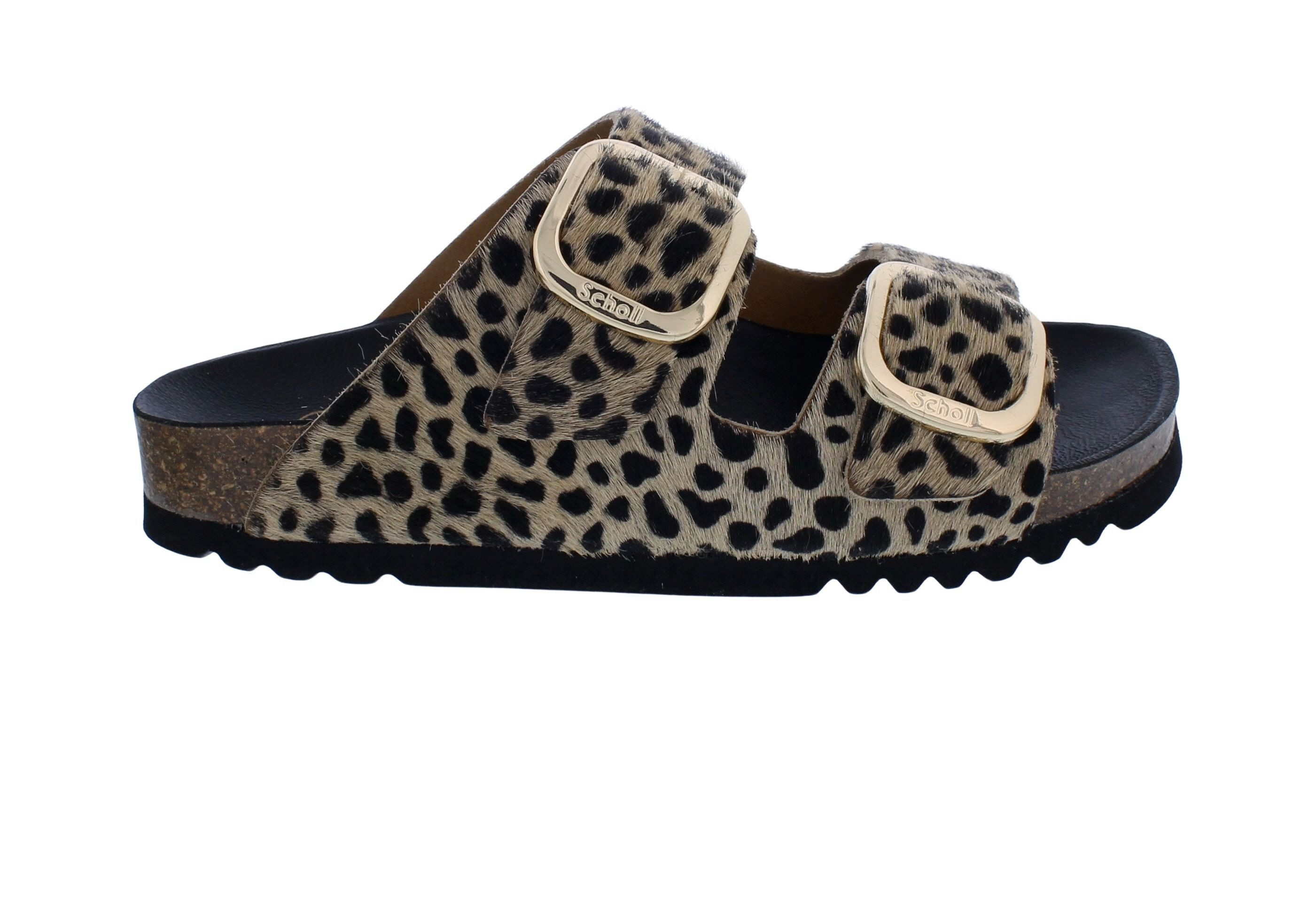 Scholl Scholl Pantolette mit Fußbett Noelle Leopard Animal Print - Leder mit Pantolette