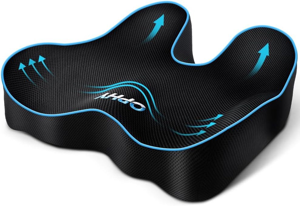 Ophy Sitzkissen U-förmiges Memory-Schaum Sitzkissen mit waschbarem Bezug, rutschfest, weich – für Bürostuhl, Gaming-Stuhl & Autositz