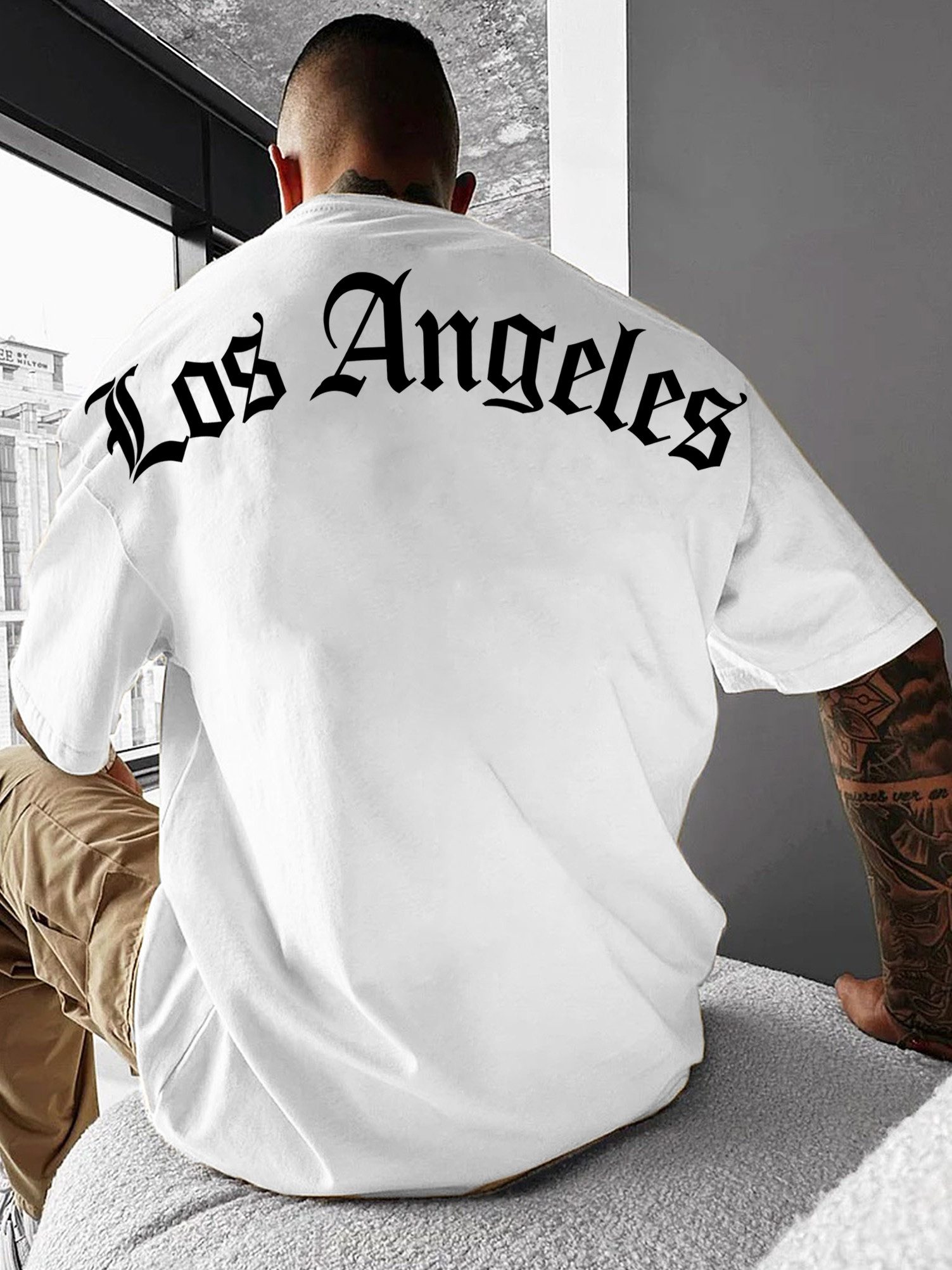 T-Shirt Herren Shirt Rundhals Sommer Basic "Los Angeles"