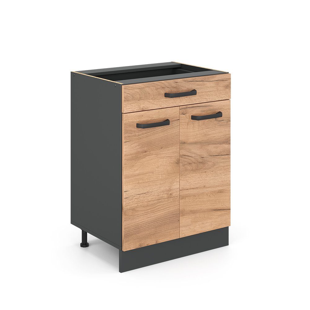 Vicco Unterschrank R-Line, Goldkraft Eiche/Anthrazit, 60 günstig online kaufen