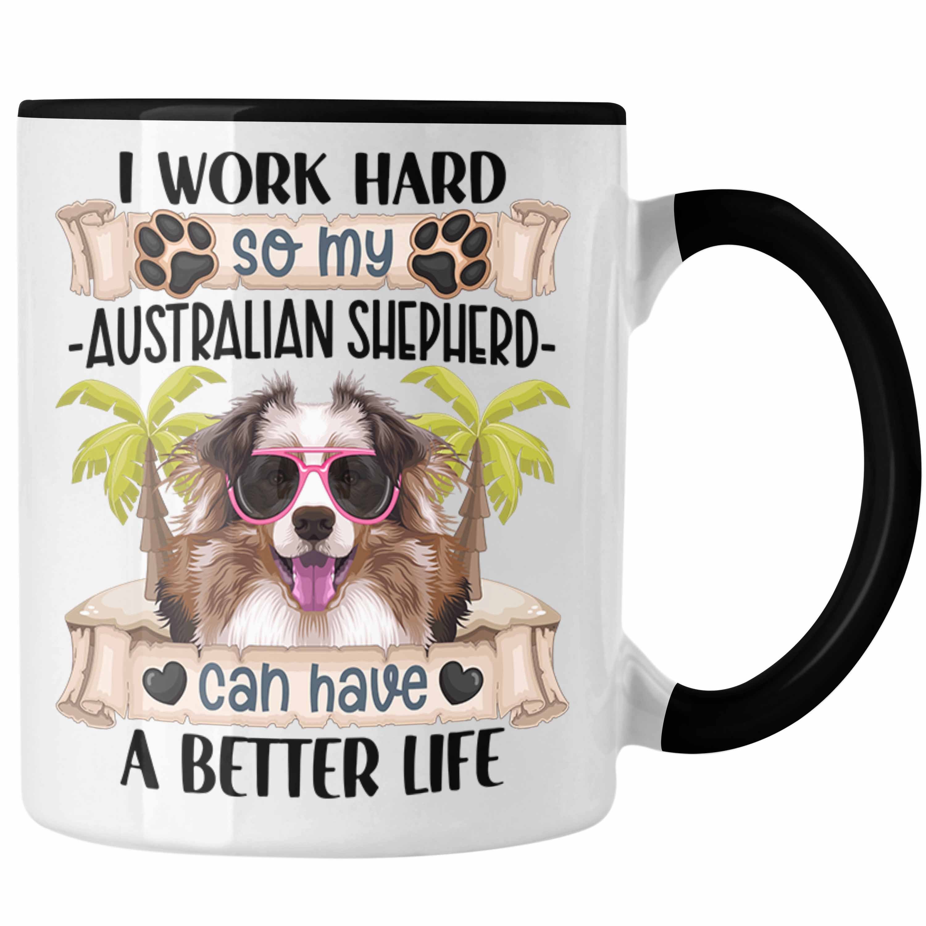 Tasse Schwarz Shepherd Australian Spruch Lustiger Geschenkid Tasse Besitzer Trendation Geschenk