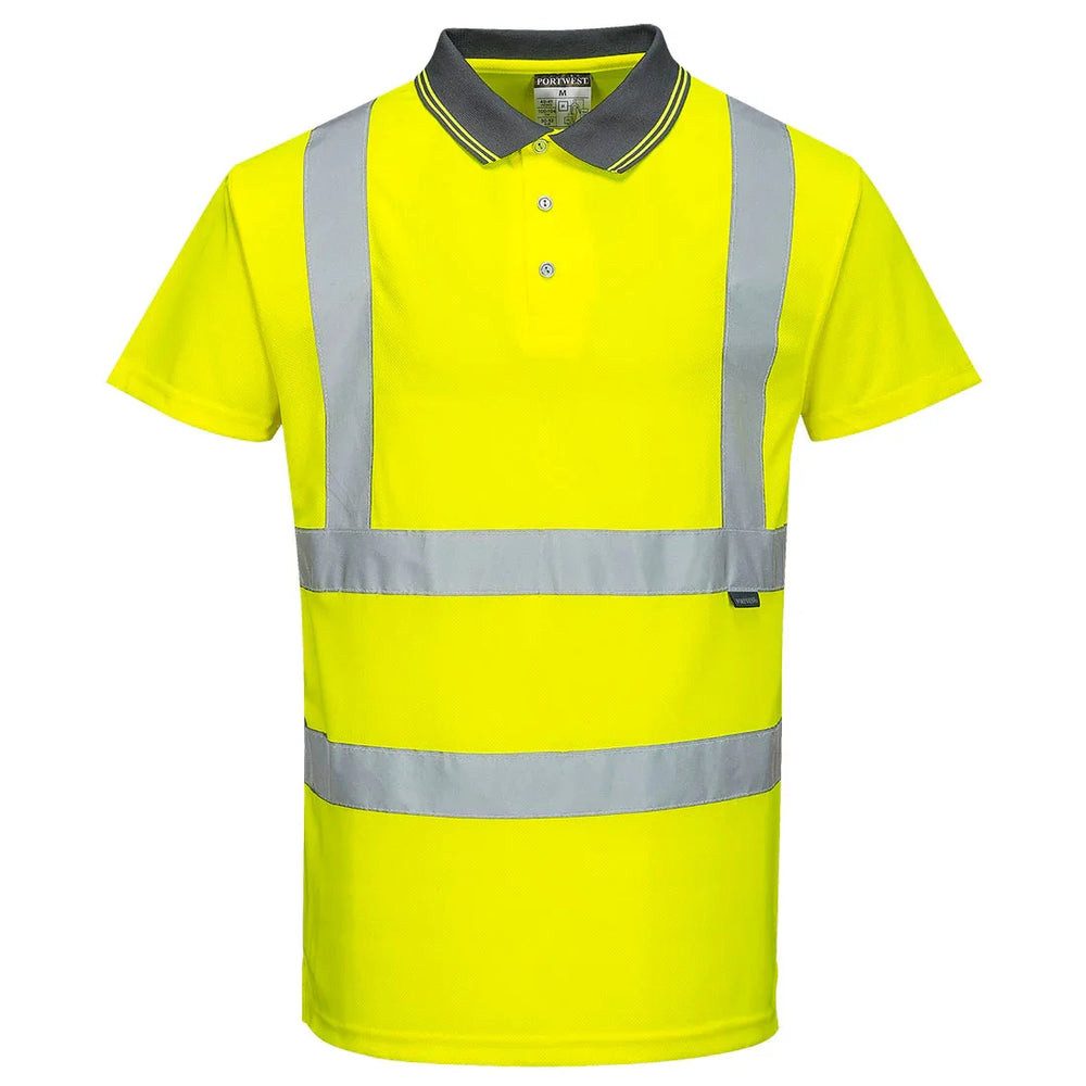 Warnschutz-Shirt S477 - Warnschutz Kurzarm Polo Shirt Gelb / PW S477-02