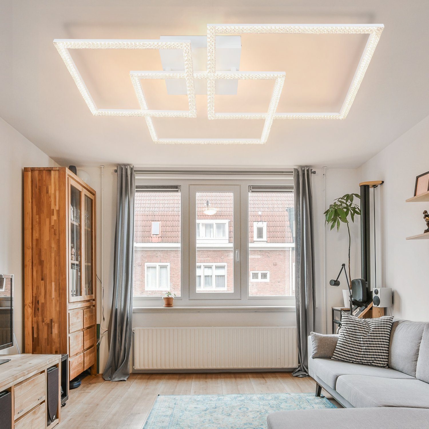 Nettlife LED Deckenleuchte LED Deckenleuchte Drei Quadratisches, LED fest i günstig online kaufen