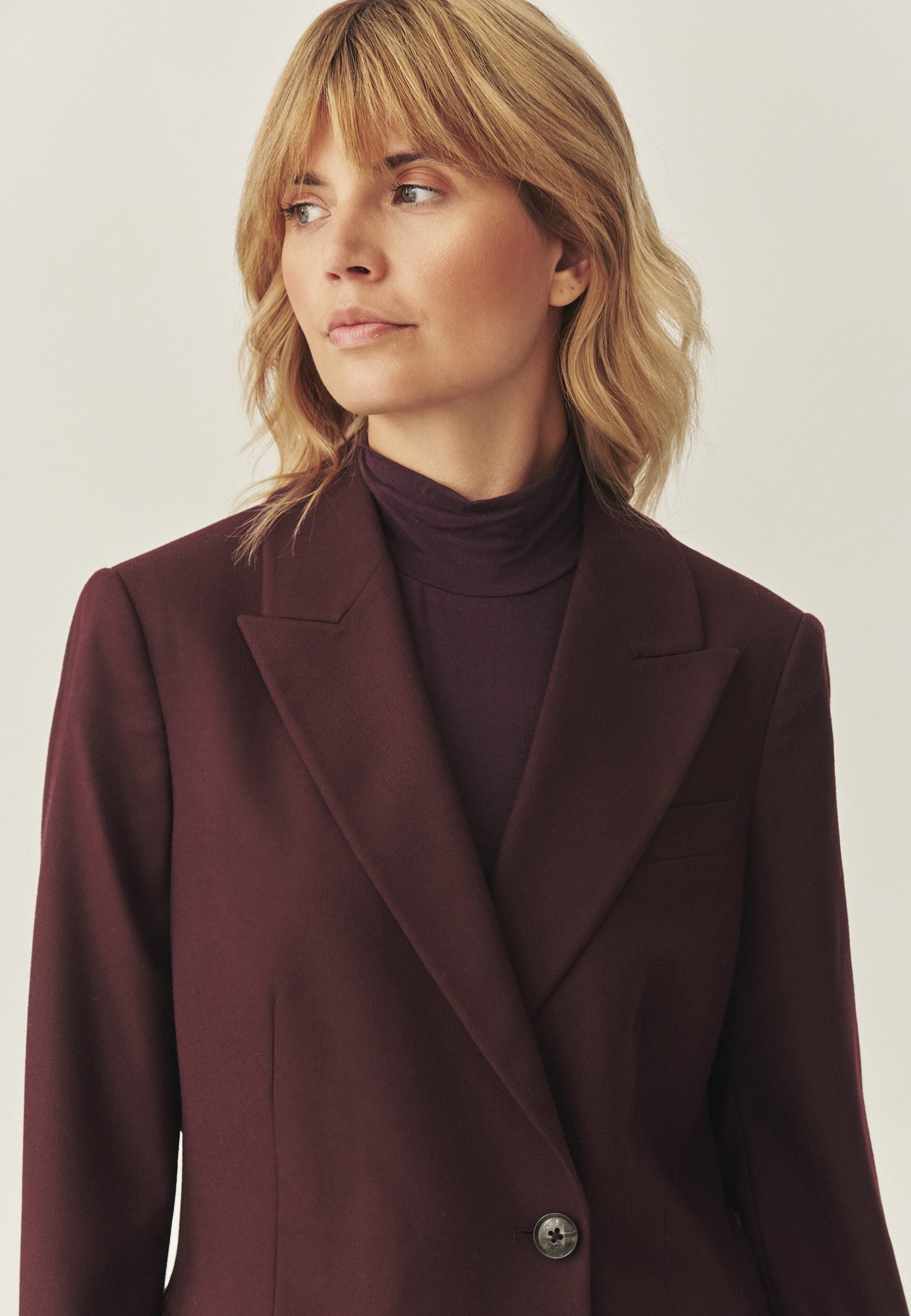 TATUUM Longblazer Burgunder Wolle Blaser - Soho
