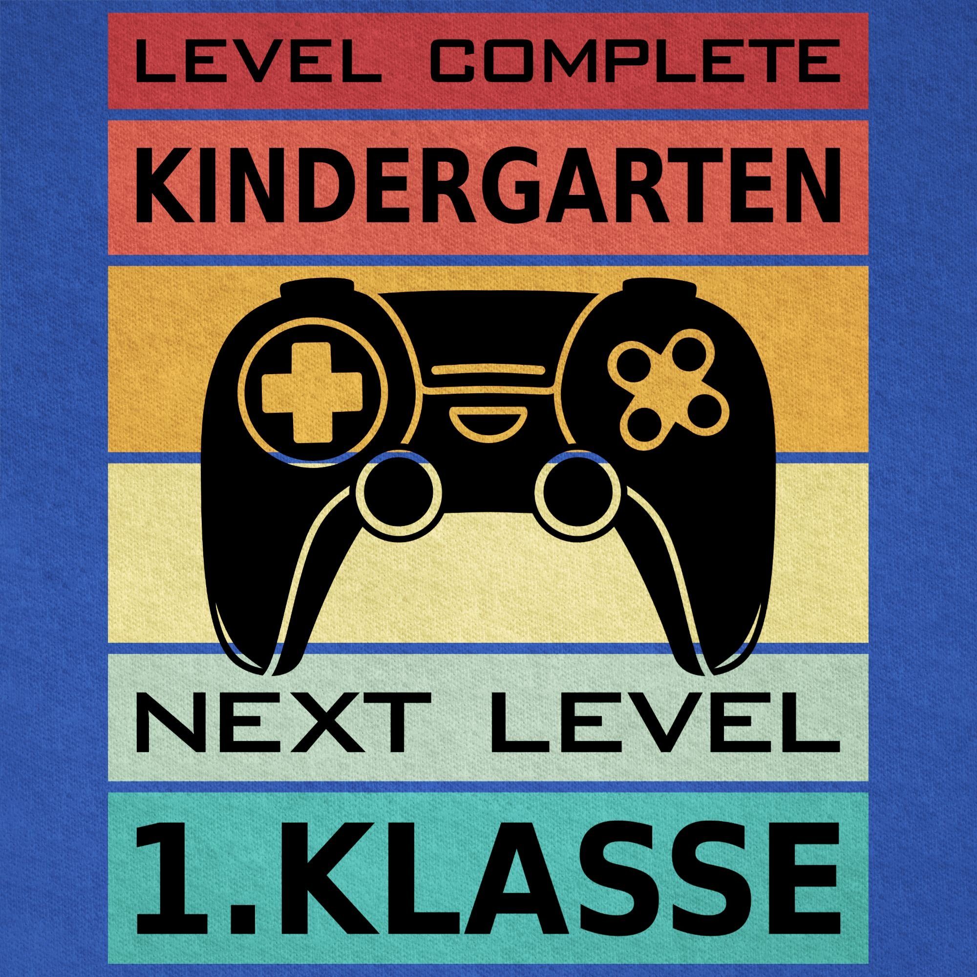 Shirtracer T-Shirt Level Complete Kindergarten - Next Level 1. Klasse (1-tlg) Einschulung Junge Schulanfang Geschenke