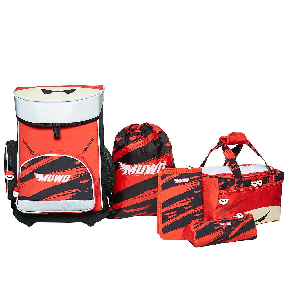 MUWO Schulranzen Kinder Schulranzen Set 5-tlg. verschiedene Motive