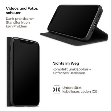 wiiuka Handyhülle suiit Hülle für iPhone 12 / 12 Pro, Klapphülle Handgefertigt - Deutsches Leder, Premium Case