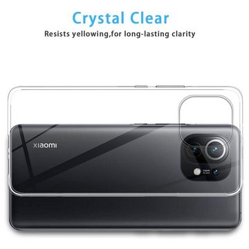 CoolGadget Handyhülle Transparent Ultra Slim Case für Xiaomi Mi 11 6,81 Zoll, Silikon Hülle Dünne Schutzhülle für Xiaomi Mi 11 5G Hülle