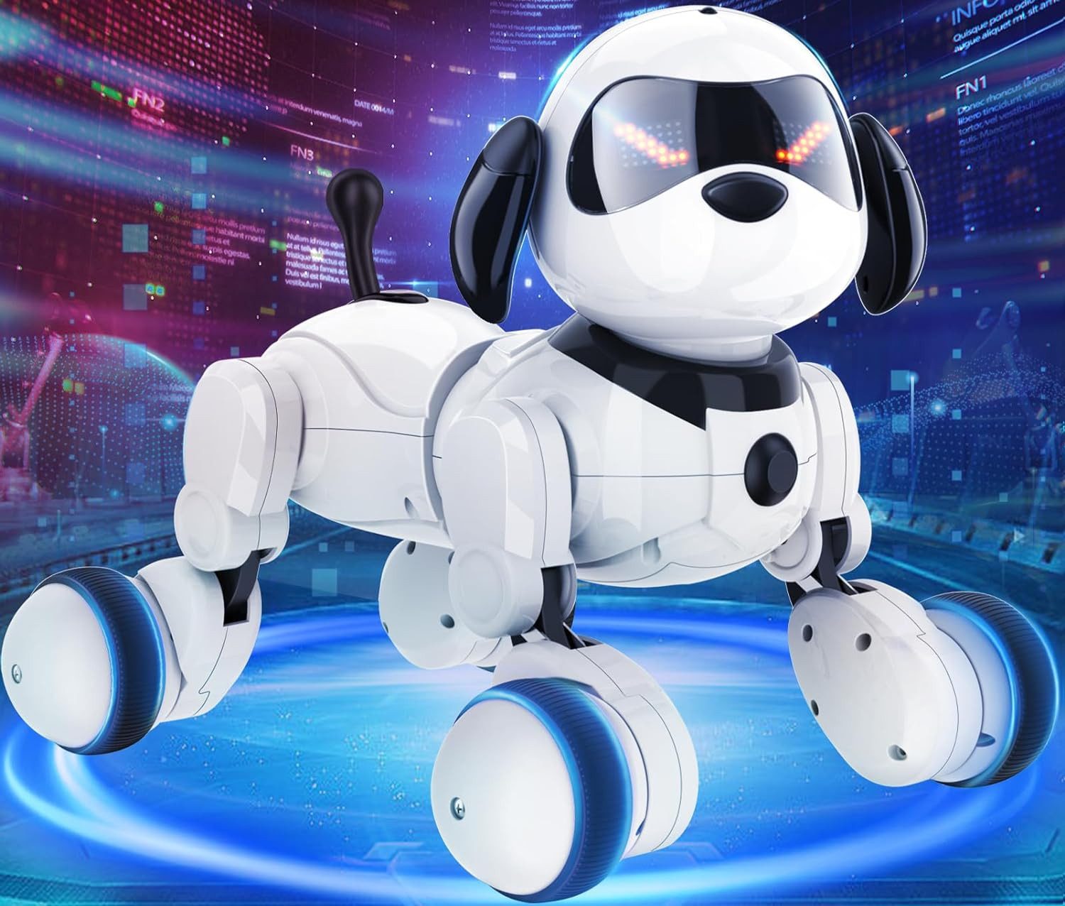 Powerwill RC-Roboter Smart Robots Hundespielzeug für Kinder,Fernbedienung und APP-Steuerung, mit Sprachsteuerung, Sing-, Tanz- und Touch-Funktion und LED-Augen