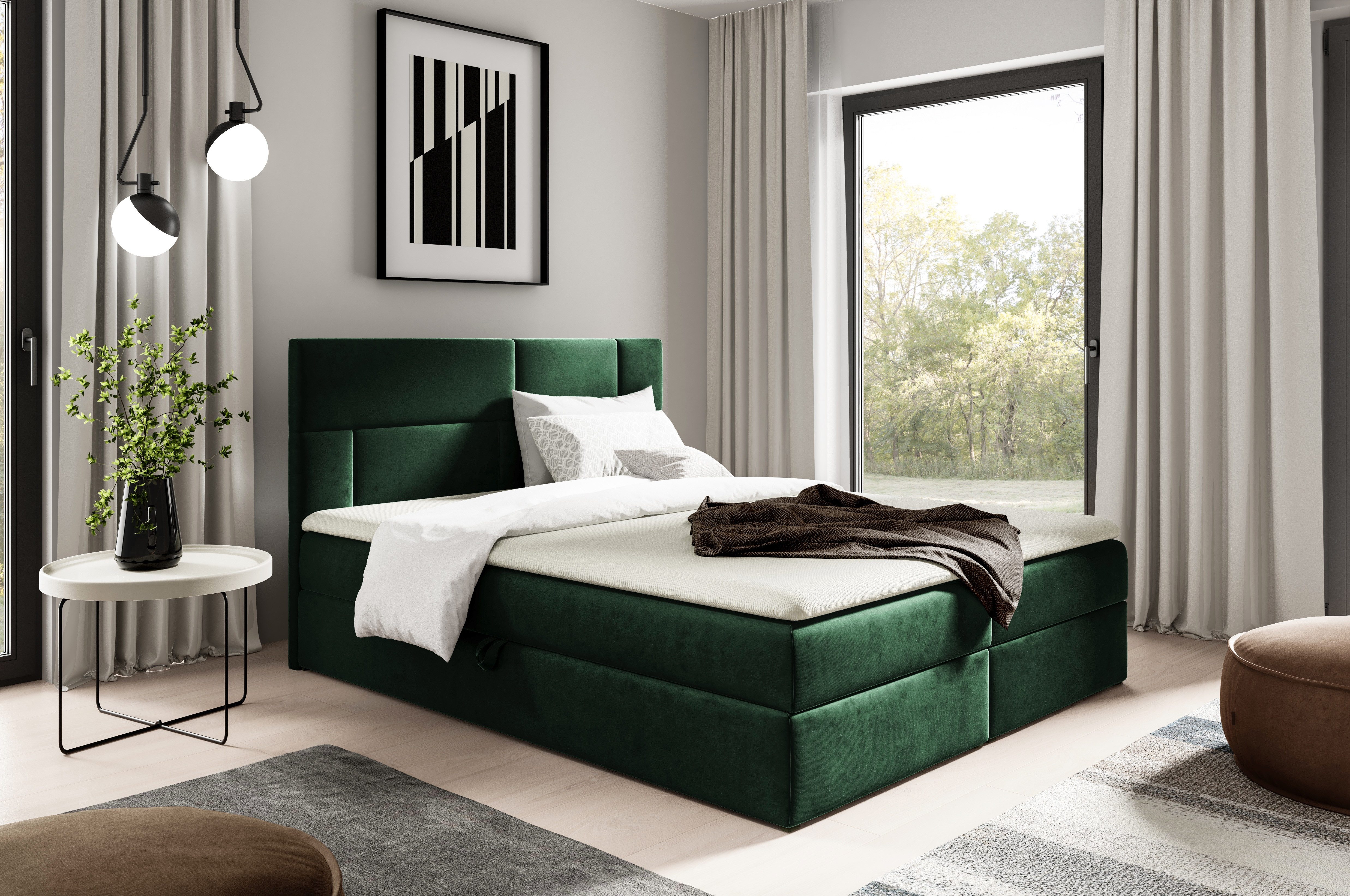 yourhouse24 Boxbett ORLANDO (Bonell-Matratze und Topper), mit zwei Bettkästen