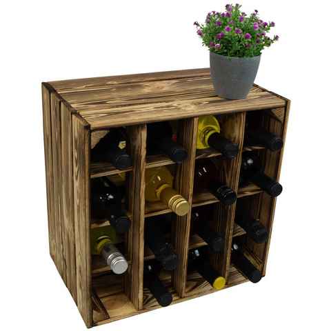 Kistenkolli Altes Land Allzweckkiste Geflammtes Weinregal 16er 40cmx40x27cm Obstkiste Weinkiste Weinhalter