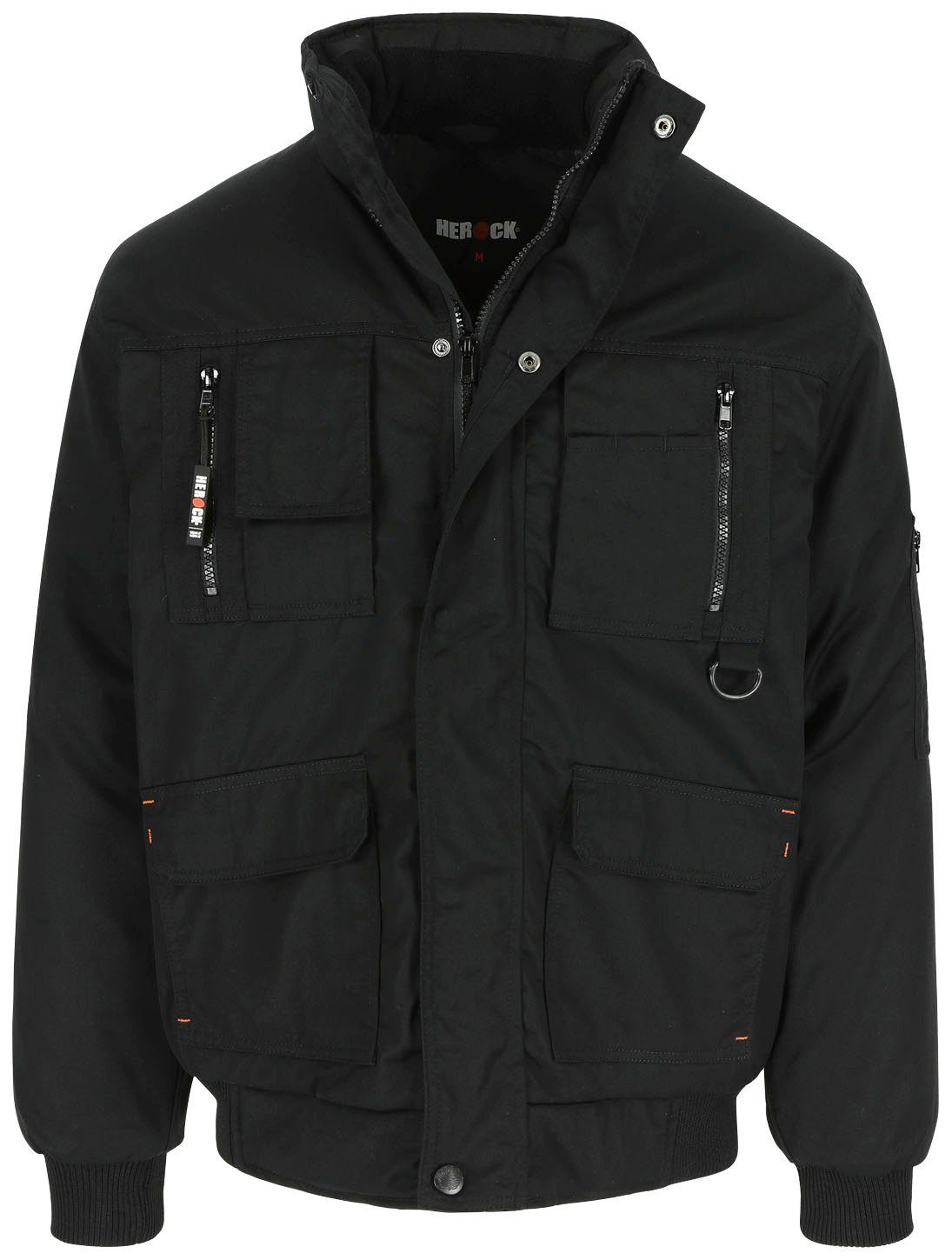Herock Arbeitsjacke Typhon schwarz viele mit viele Jacke Taschen, robust, Wasserabweisend Fleece-Kragen, Farben