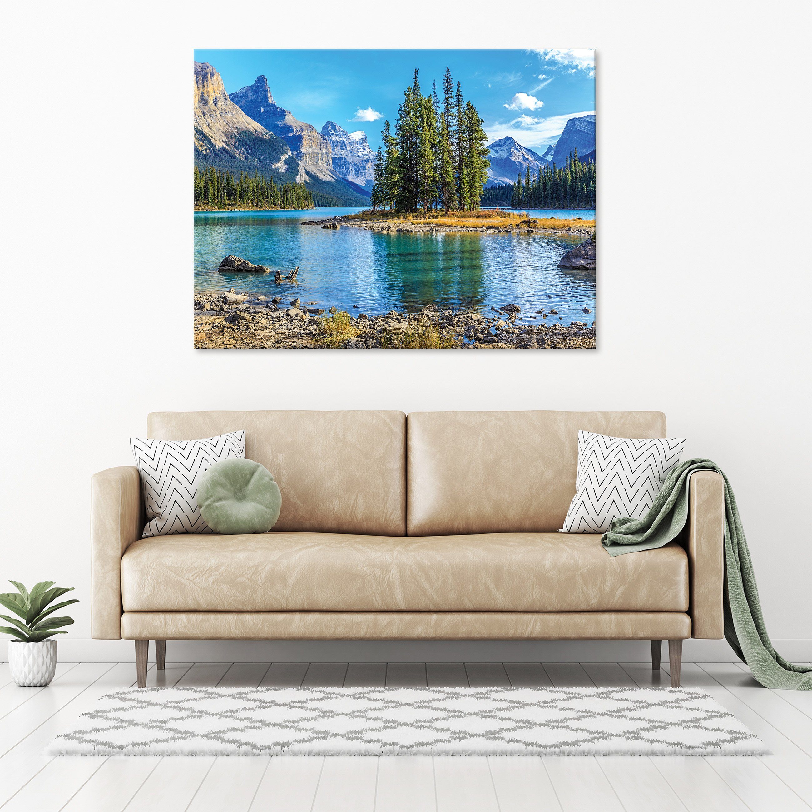 Wallarena Leinwandbild Berge See Natur Landschaft Modern Wandbild Bilder Gr günstig online kaufen