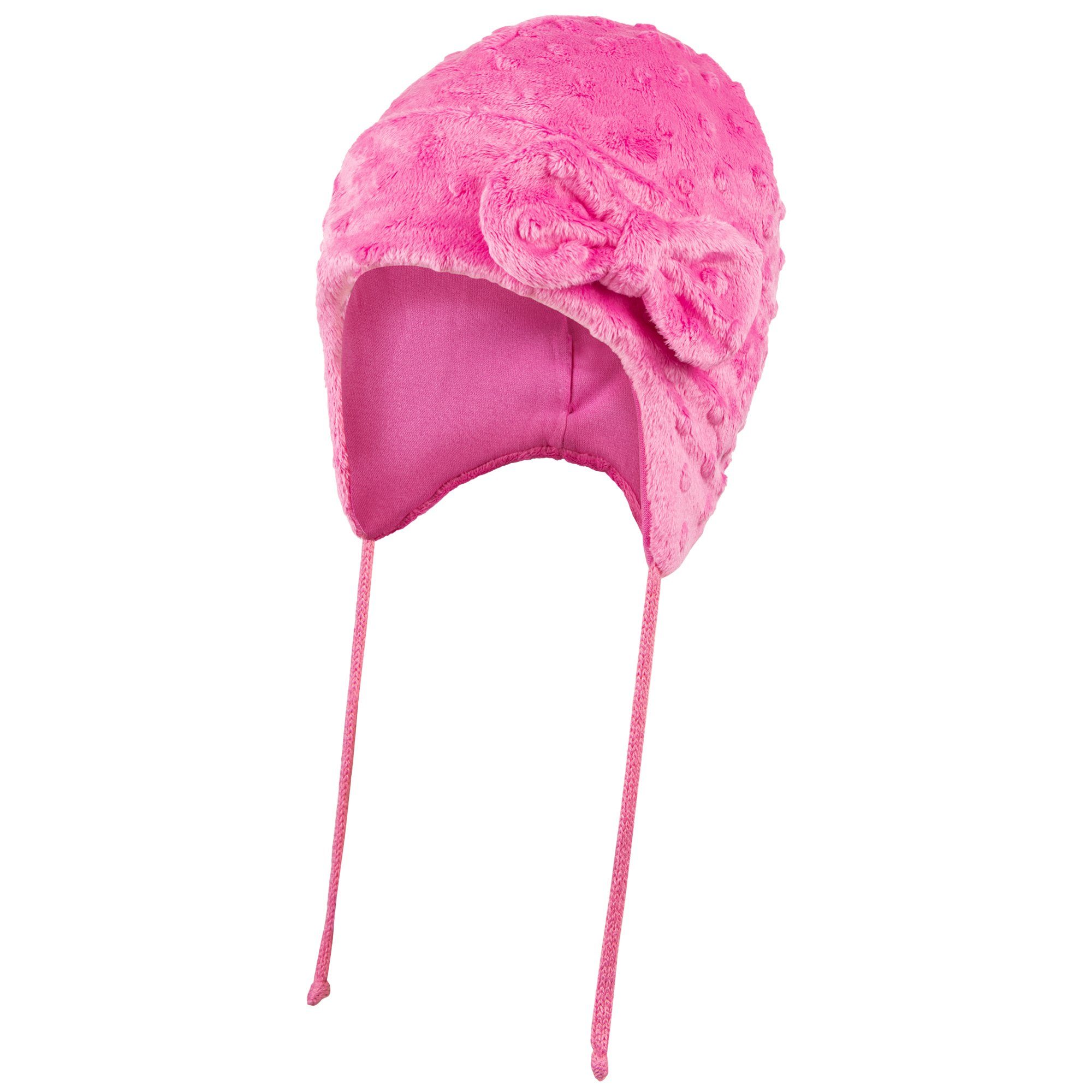 F.P.H. Maja Erstlingsmütze Wintermütze Babymütze Bindemütze Plüsch