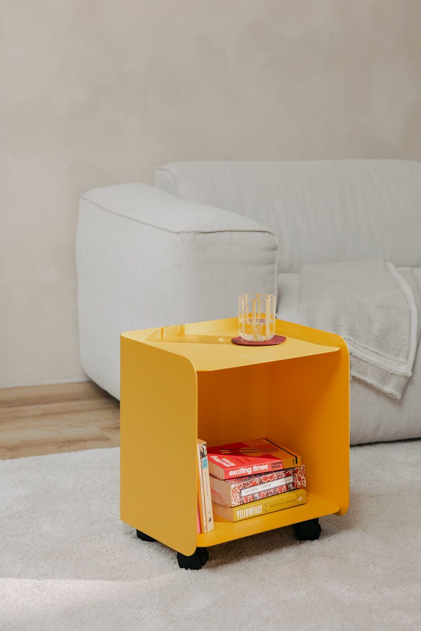 Metallbude Rollcontainer JUNO, variabel nutzbar als Beistelltisch, Nachttisch oder Organizer