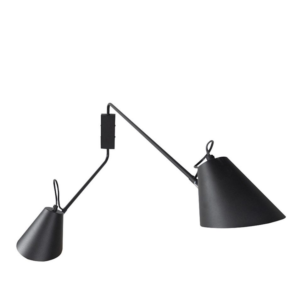 Qazqa Wandleuchte Lune wl, Smarte Leuchte, LED wechselbar, Extra-Warmweiß, QAZQA Wand­leuchte, e27, Schwarz, Stahl, Modern