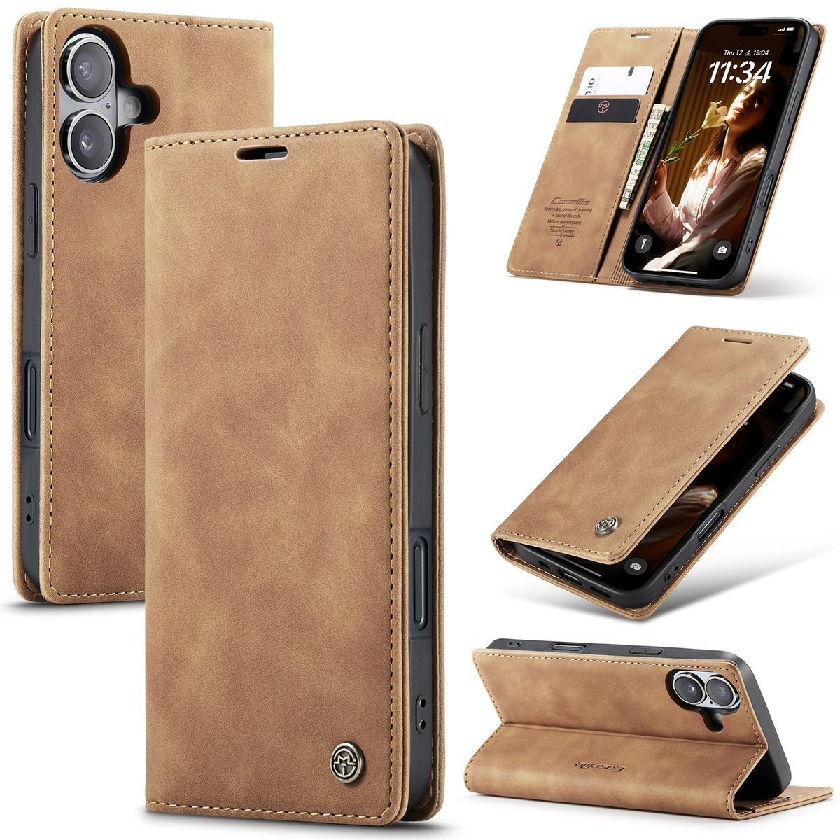 König Design Handyhülle Apple iPhone 16 Plus, Schutzhülle Schutztasche Case Cover Etuis Wallet Klapptasche Bookstyle