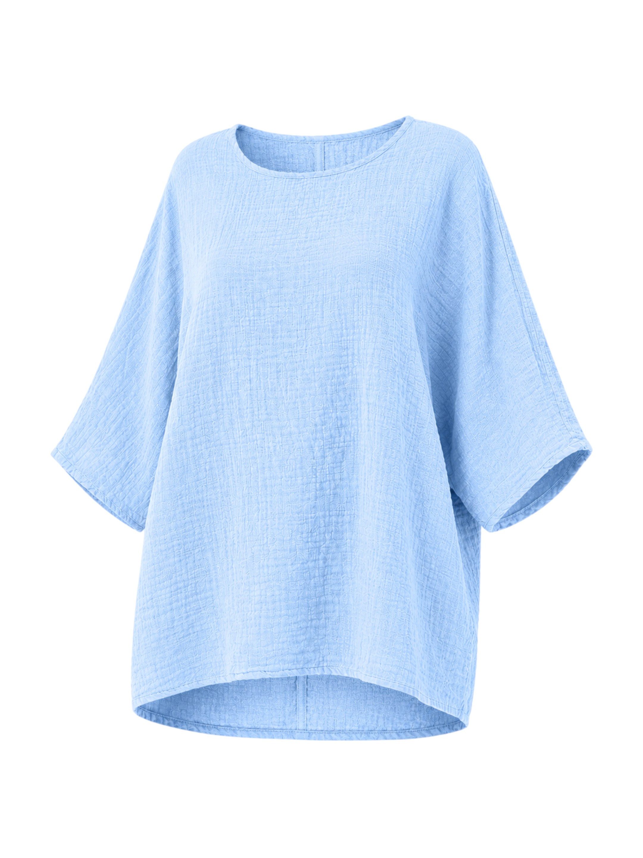 WENOR Blusentop Damen Musselin Oversize Bluse Fledermausärmel lockerer Schnitt, weiter Fall, luftige Sommer Tunika – Bild 5 von 5