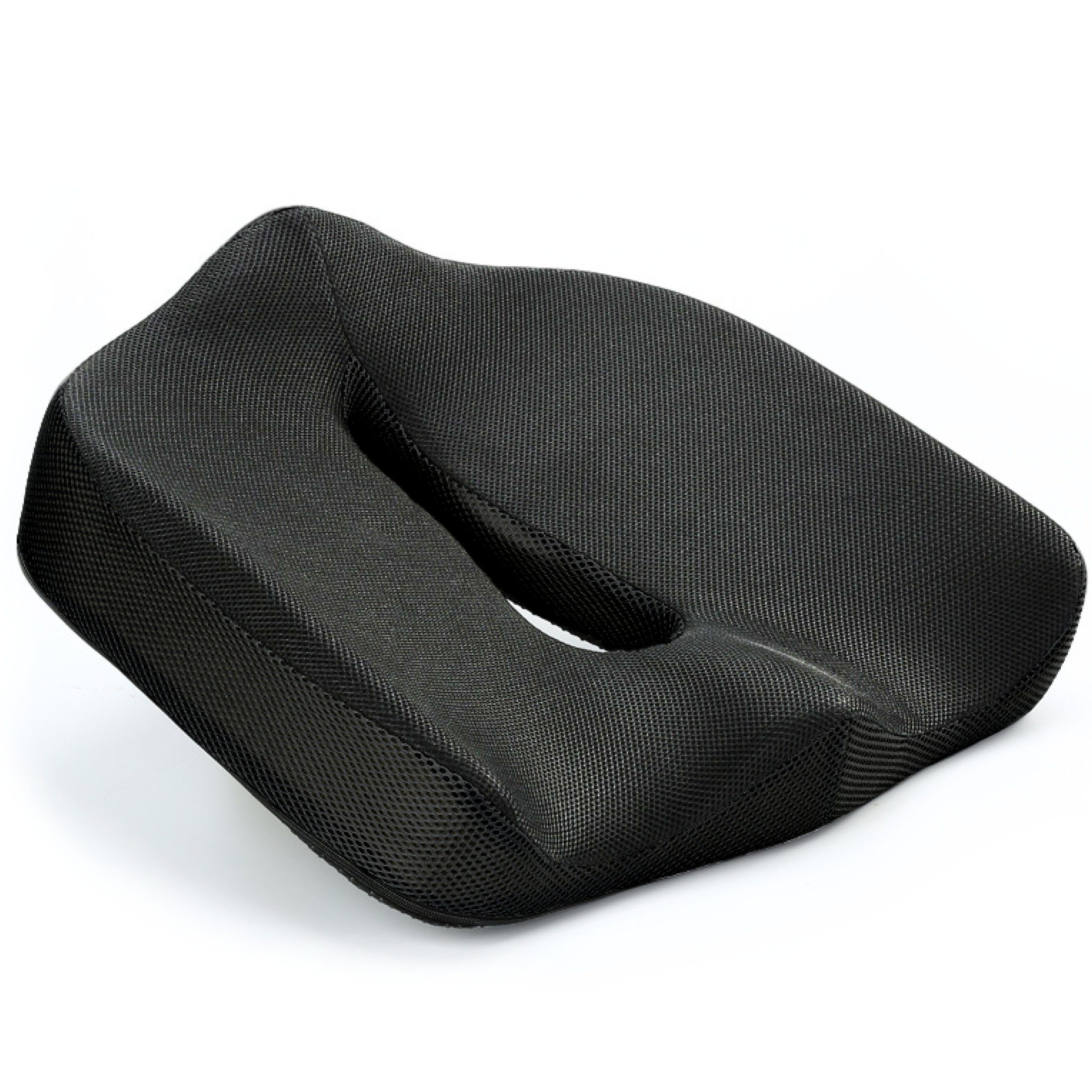 Vitabo Steißbeinkissen Vitabo ergonomisch geformtes Sitzkissen I Sitzring in O-Form I Sitzdonut aus Viscoschaum mit Memory-Funktion schwarz