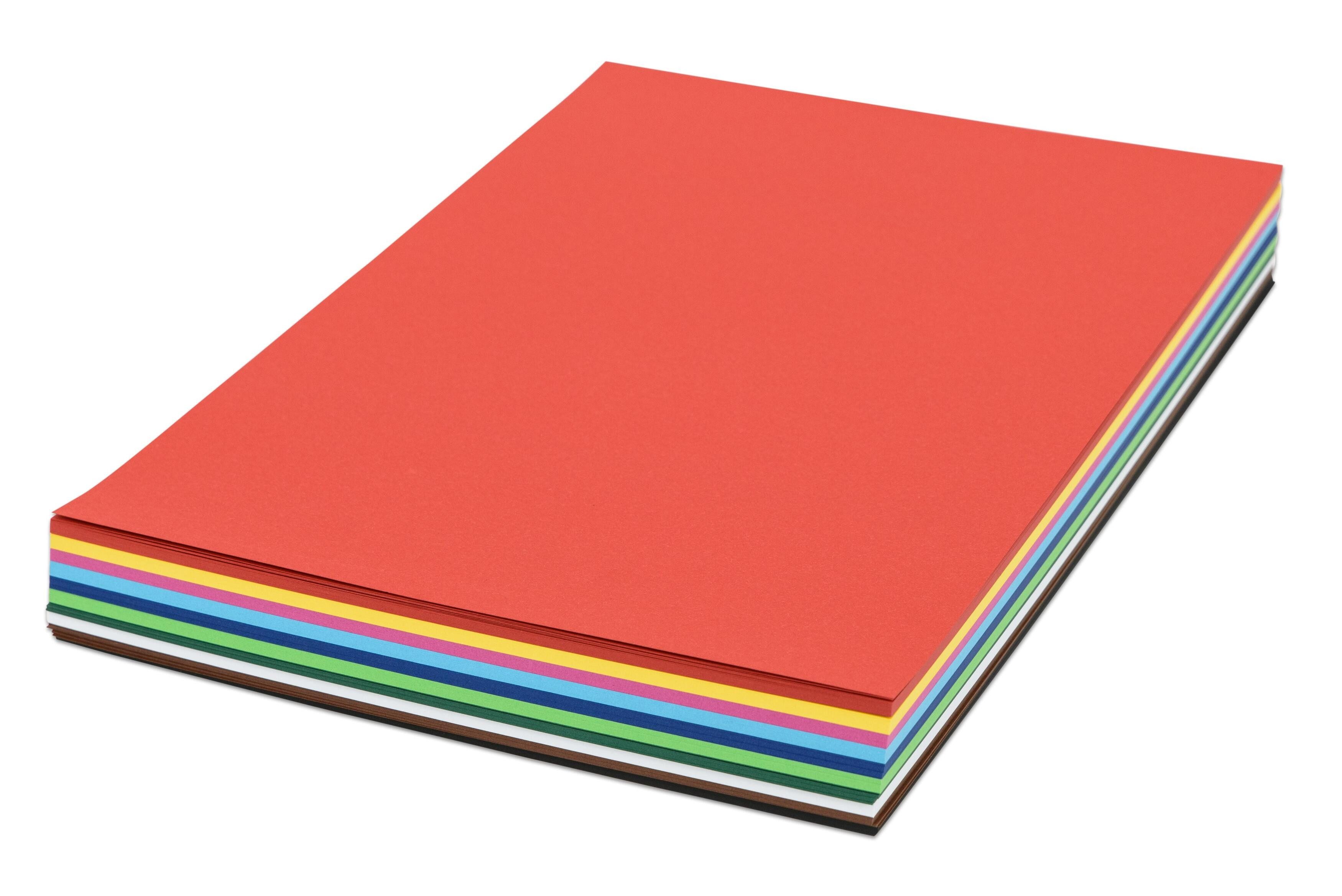 Folia Bastelkartonpapier Tonkarton, 160 g/m², DIN A2, 125 Bogen, 10 Farben