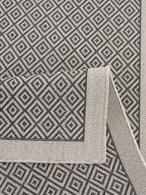 Teppich Aliza, andas, rechteckig, Höhe: 8 mm, mit Bordüre,Rauten-Design, wetterfest & UV-beständig, Outdoor geeignet
