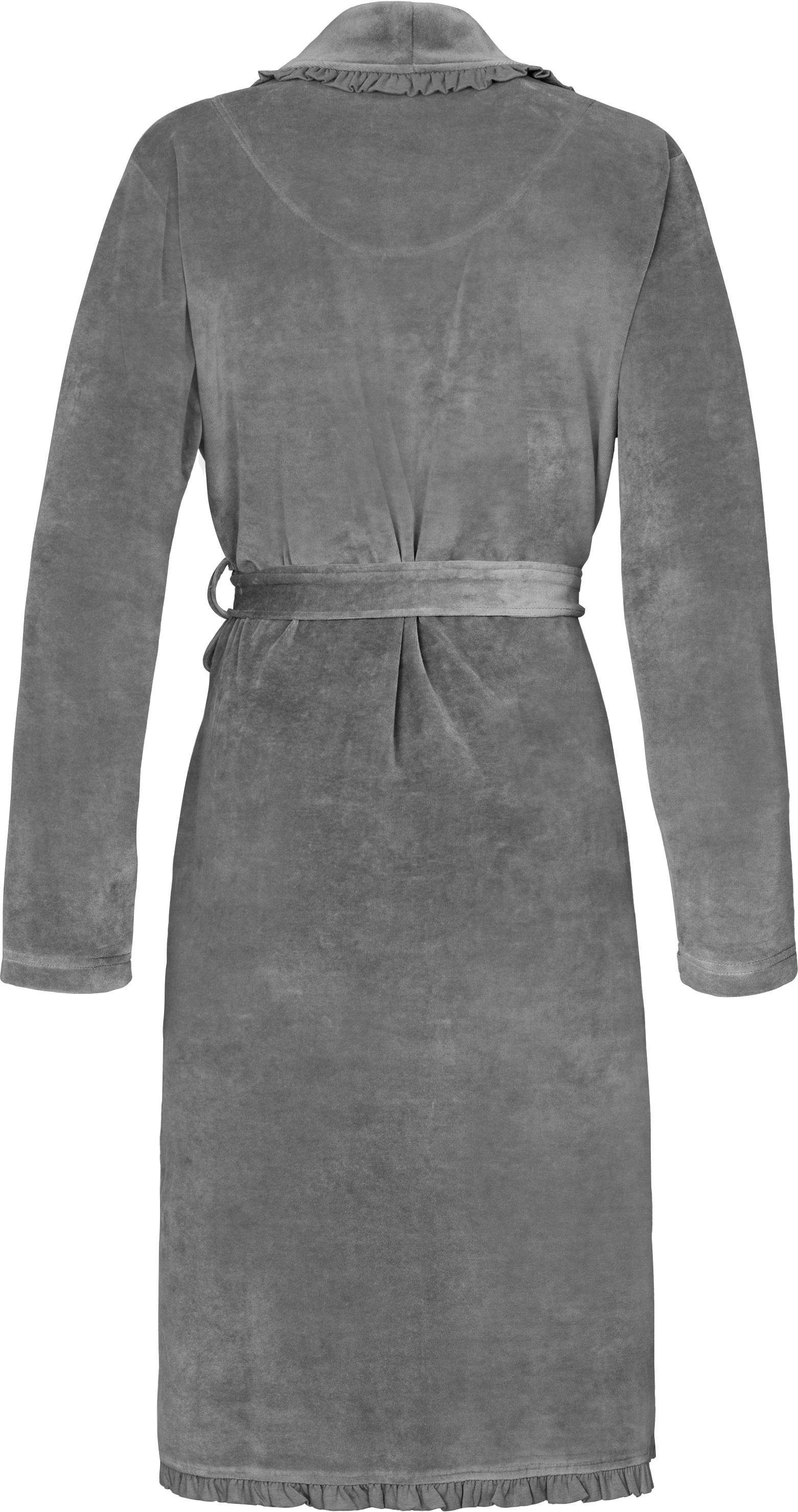 Vossen Damenbademantel Ariel, Kurzform, Nicki-Velours, Schalkragen, Gürtel, günstig online kaufen