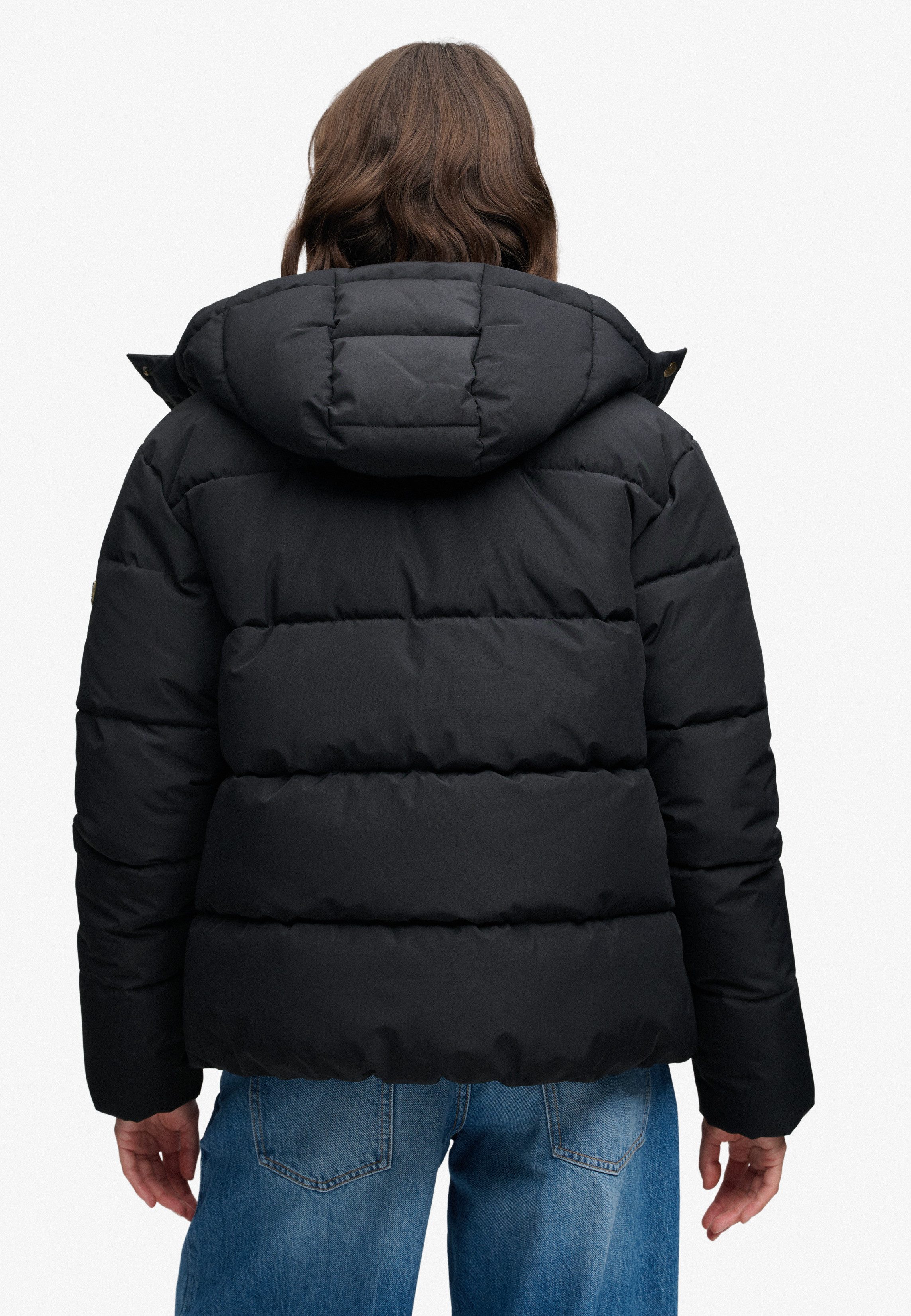 Superdry Steppjacke PREMIUM HOOD PUFFER JKT Kunstfaser, relaxed fit
