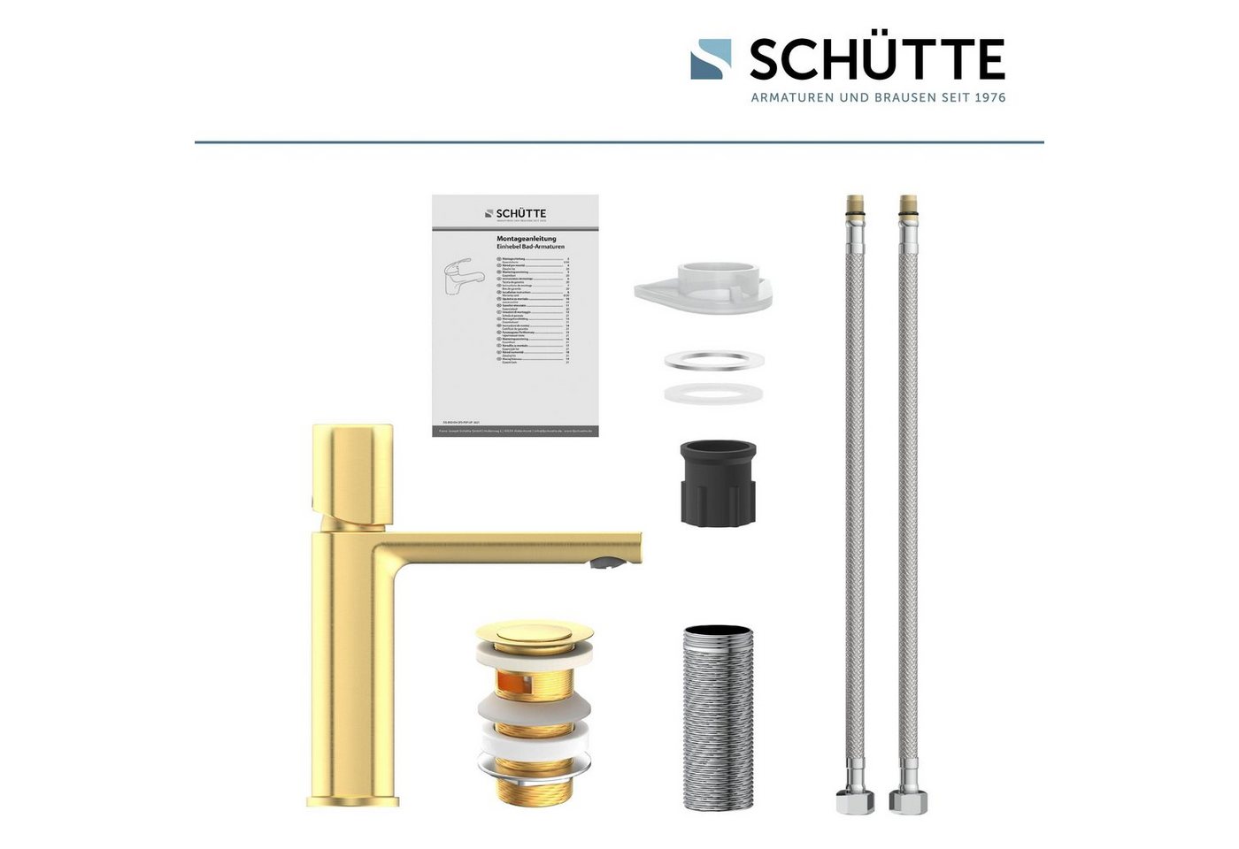 Thumbnail - Schütte Waschtischarmatur NEW YORK Wasserhahn mit Ablaufgarnitur, Mischbatterie mit Pop Up Abflussstopfen