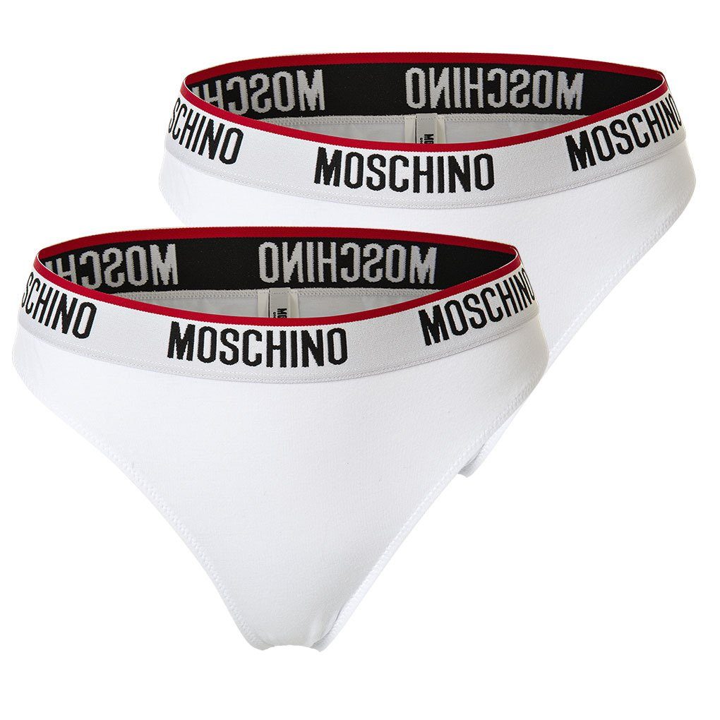 Moschino Slip Damen Slips 2er Pack - Briefs, Unterhose, Cotton Weiß
