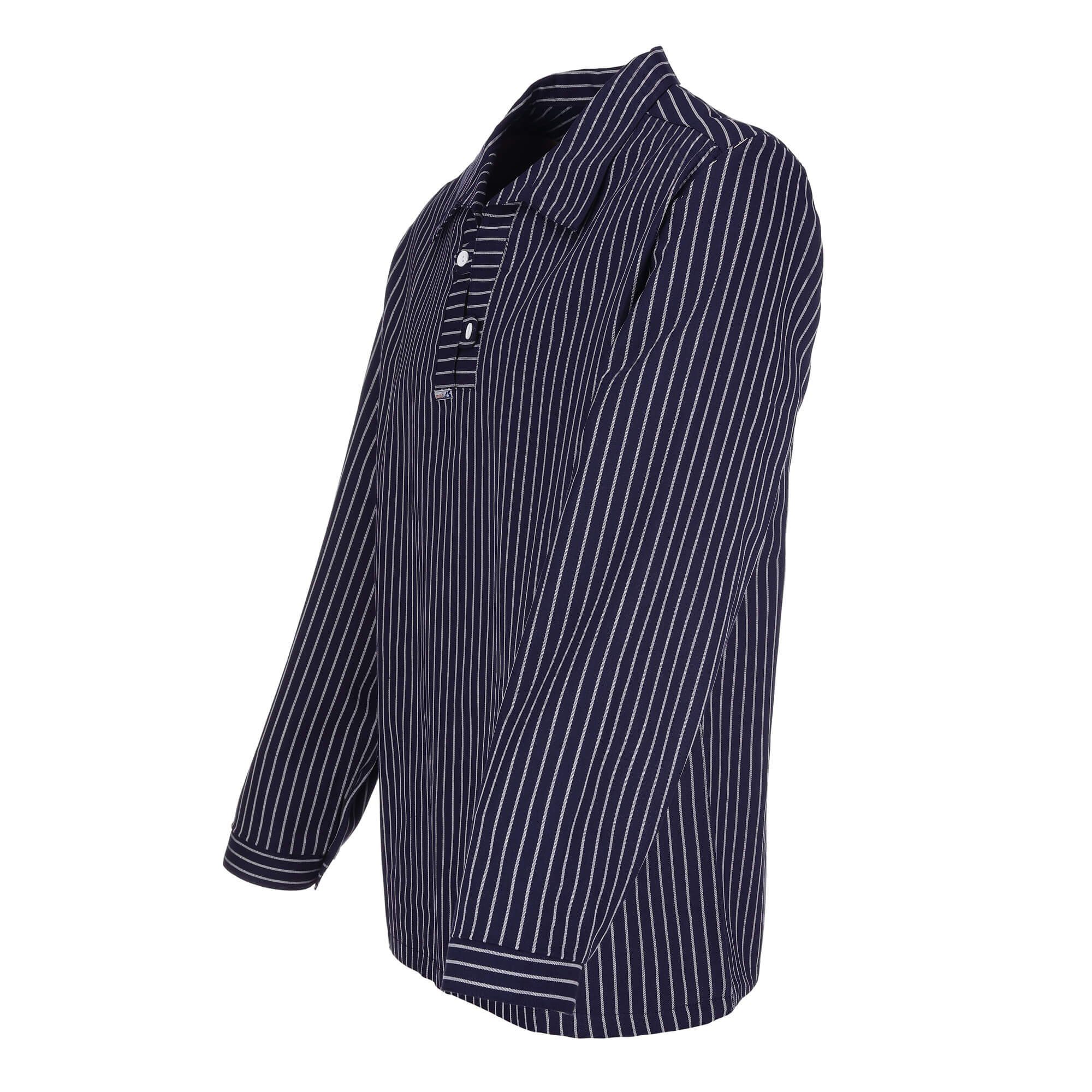 modAS Langarmhemd 1050 Unisex Takelhemd mit Streifen - Fischerhemd in bequemer Schlupfform