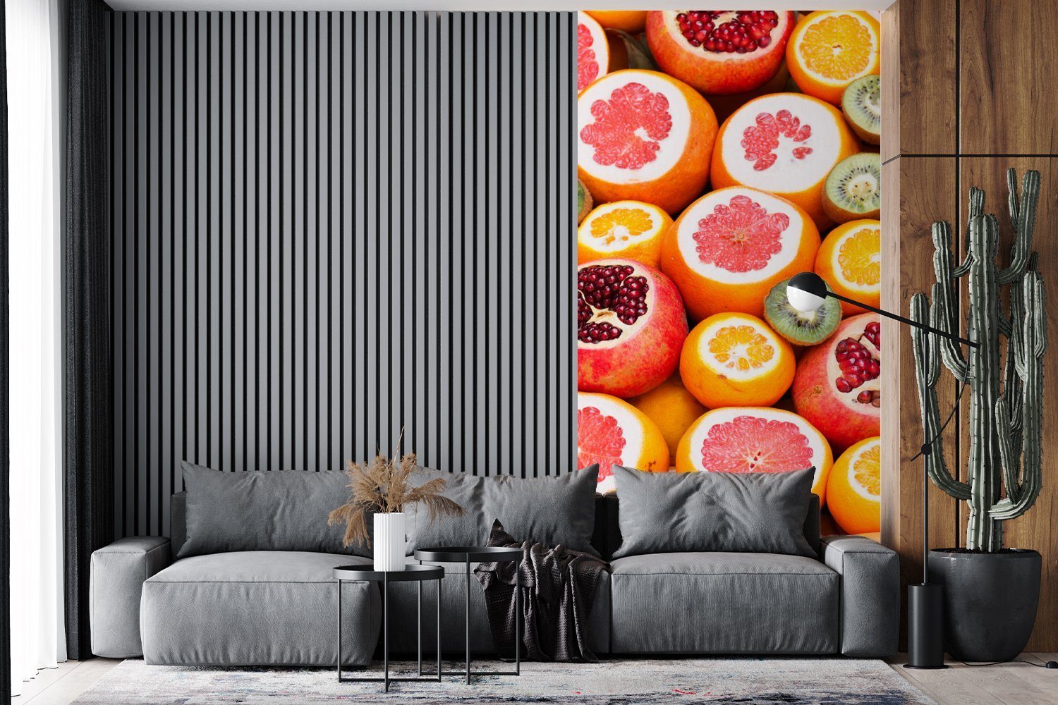 Orange, für Matt, Obst - (2 Schlafzimmer Küche, Fototapete - bedruckt, MuchoWow Fototapete Zitrusfrüchte Vliestapete St), Wohnzimmer