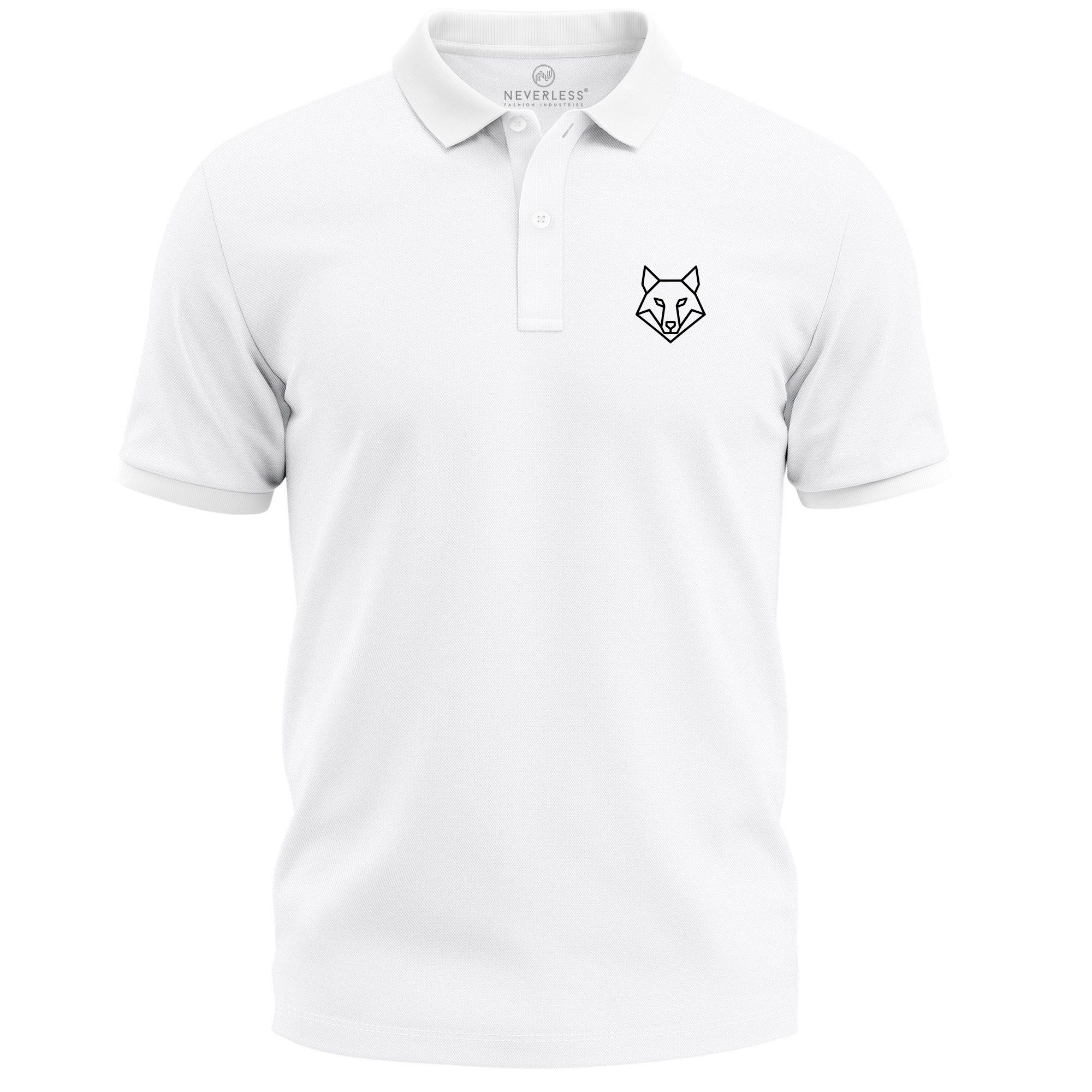 Neverless Poloshirt Poloshirt Herren Wolf Tierlogo günstig online kaufen