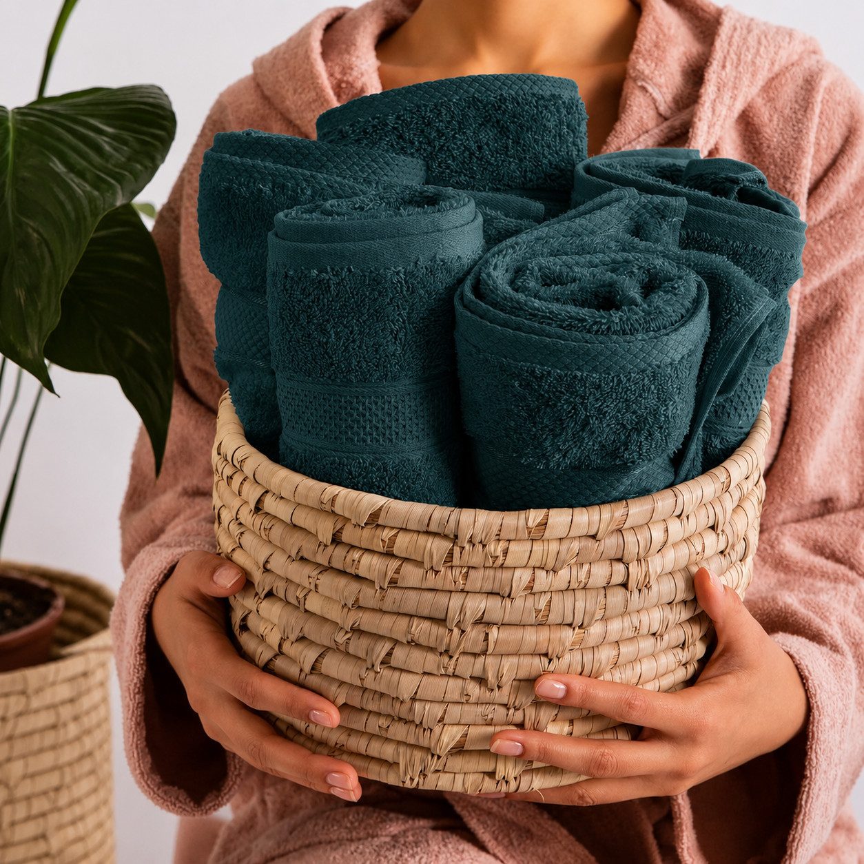 Komfortec Handtuch Set 8x Handtuch & Badetuch Set - 4er 50x100 + 4er 70x140 cm, Frottee (Set, 8-St), 100% Baumwolle, 470 g/m2, mit Bordüre, Weich & Saugstark – Bild 4 von 5