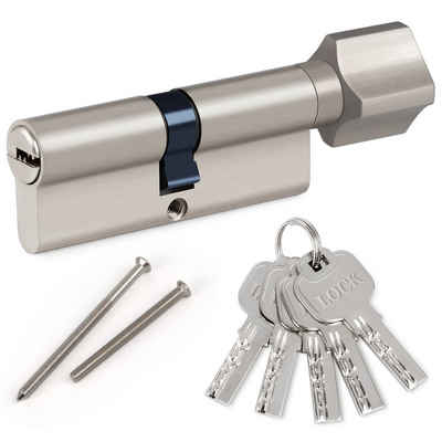 Homewit Schließzylinder 80mm einzelner offener Schließzylinder, (Set, 1-St., inkl. 5 Schlüssel), mit 5 Stück Schlüssel + 2 Stück Befestigungsschrauben