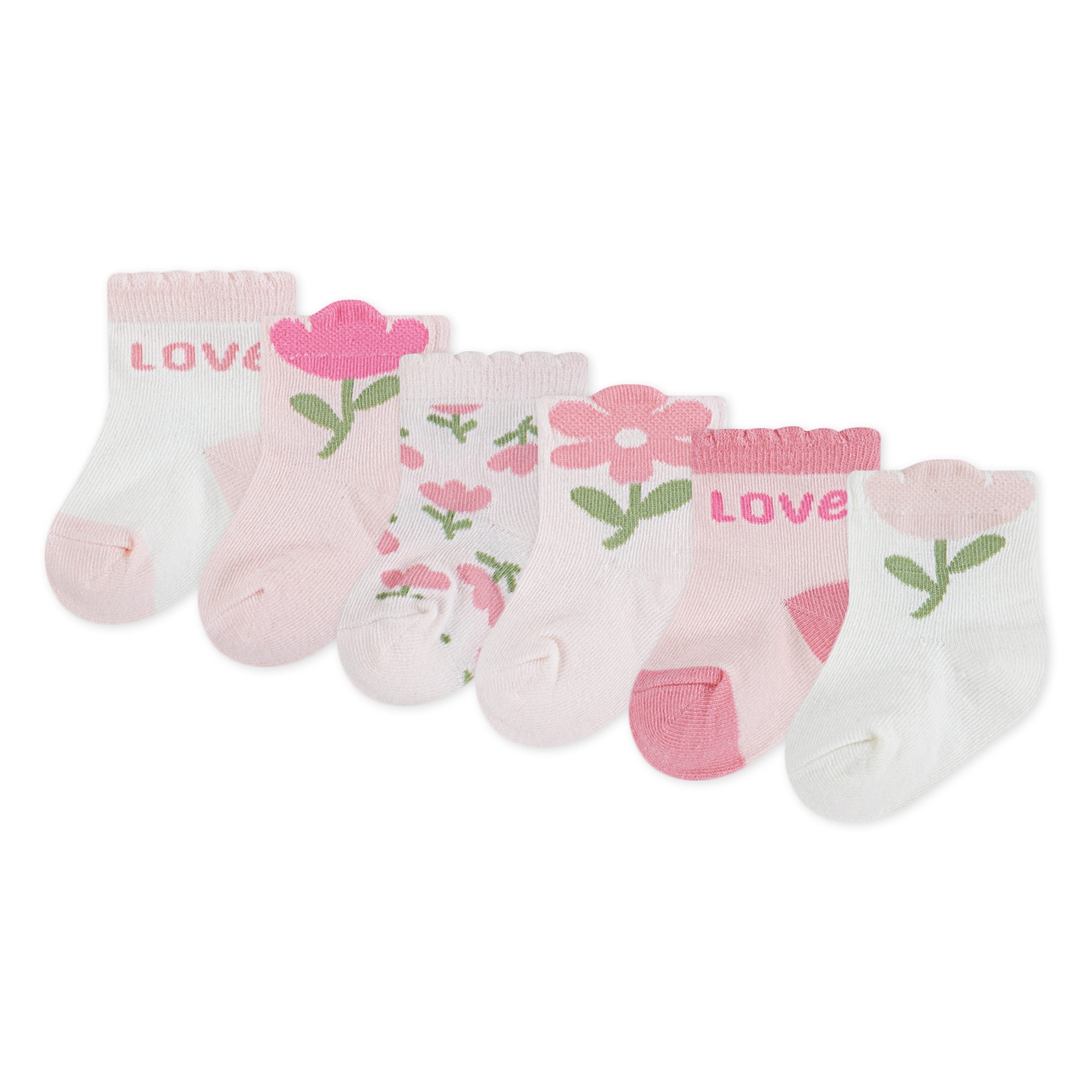 HUGGIES babywear Socken HGHG 6PK SOCK (Packung, 6-Paar) mit Stickereien