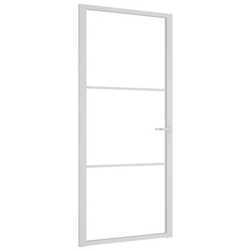 vidaXL Zimmertür Innentür 93x201,5 cm Weiß ESG-Glas und Aluminium Zimmertür Glastür