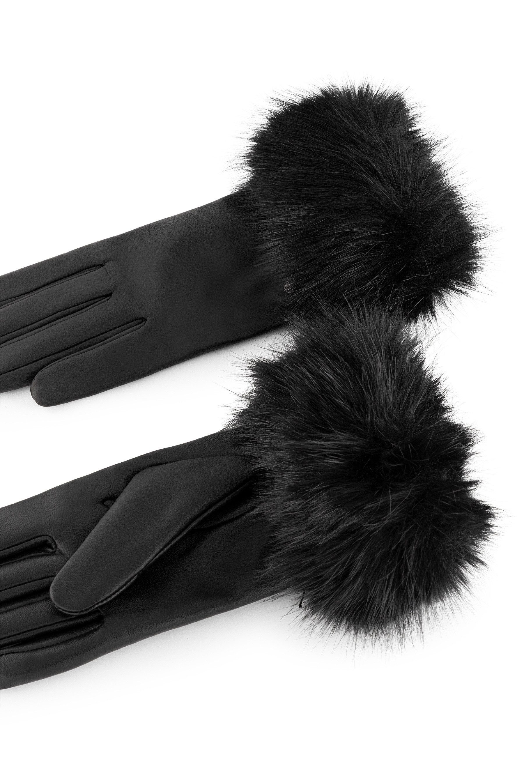 Roeckl Lederhandschuhe BIELLA Fingerhandschuhe mit Kunstpelzbund günstig online kaufen