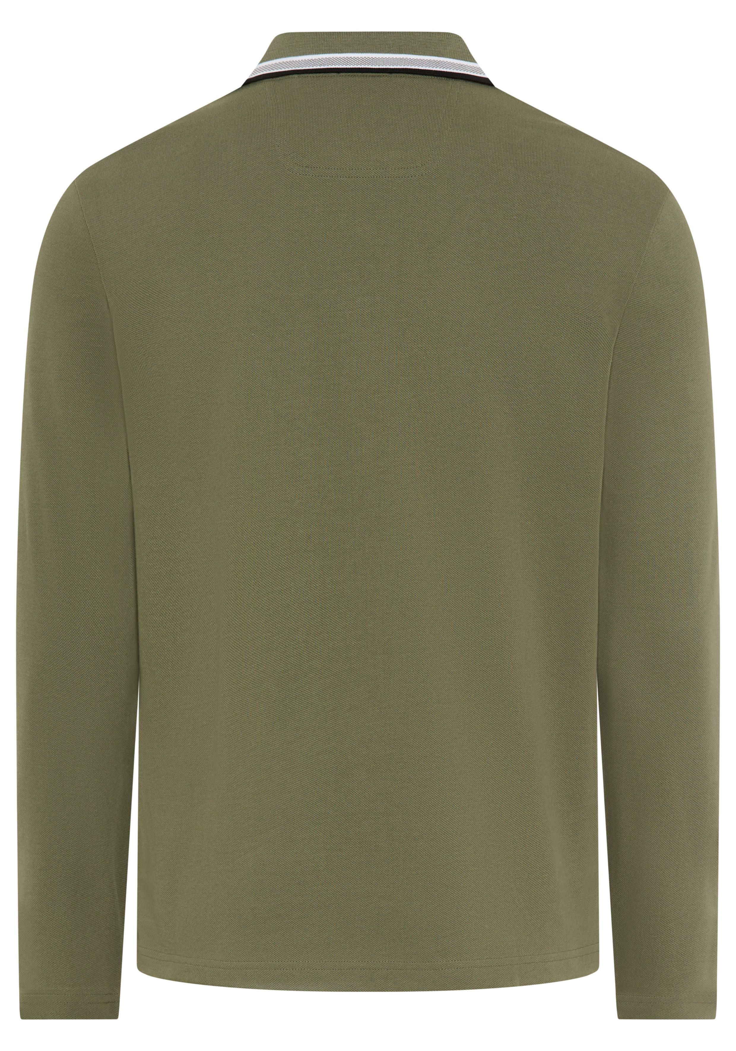 BOSS GREEN Langarm-Poloshirt Plisy mit Streifen am Kragen günstig online kaufen