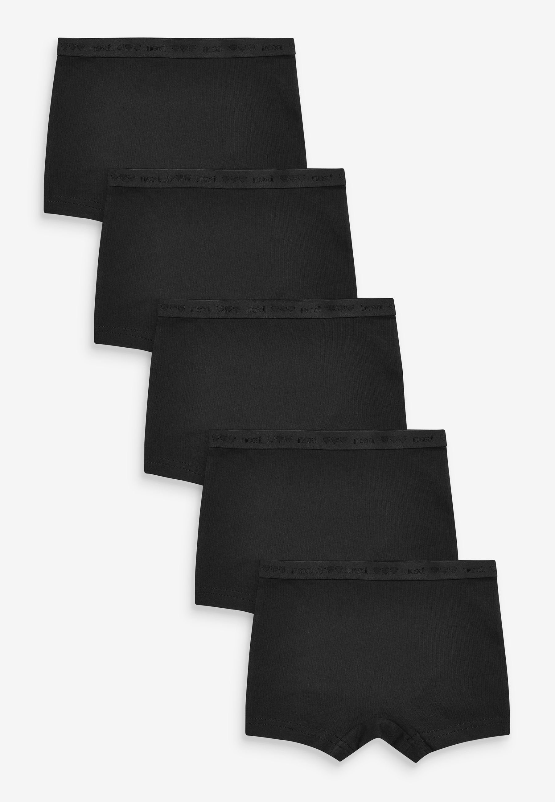 Next Schlüpfer Shorts (5-St) Black mit 5er-Pack Blümchenmuster