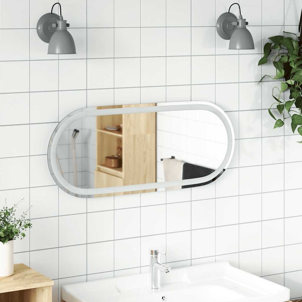 vidaXL Spiegel LED-Badspiegel 80x35 cm Oval (1-St)