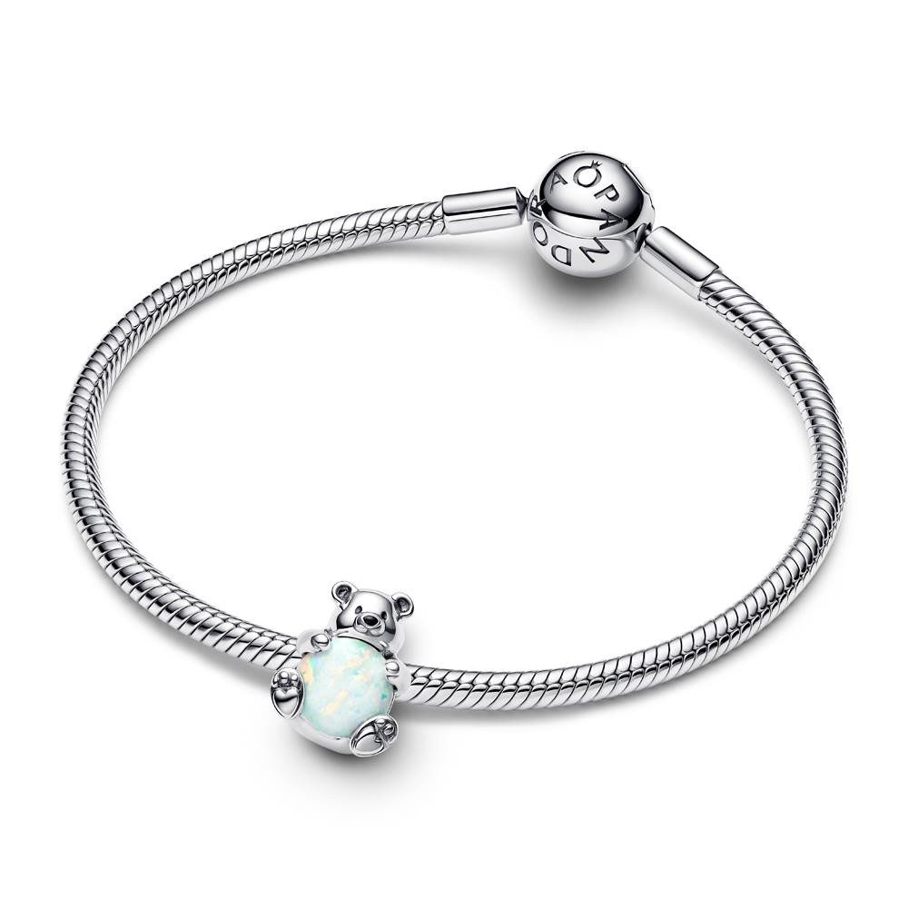 Pandora Charm-Einhänger Eisbär Slide-Charm aus Sterlingsilber, synth. Opal von PANDORA