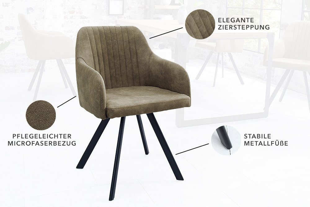 riess-ambiente Polsterstuhl LUCCA antik taupe / schwarz (Einzelartikel, 1 S günstig online kaufen