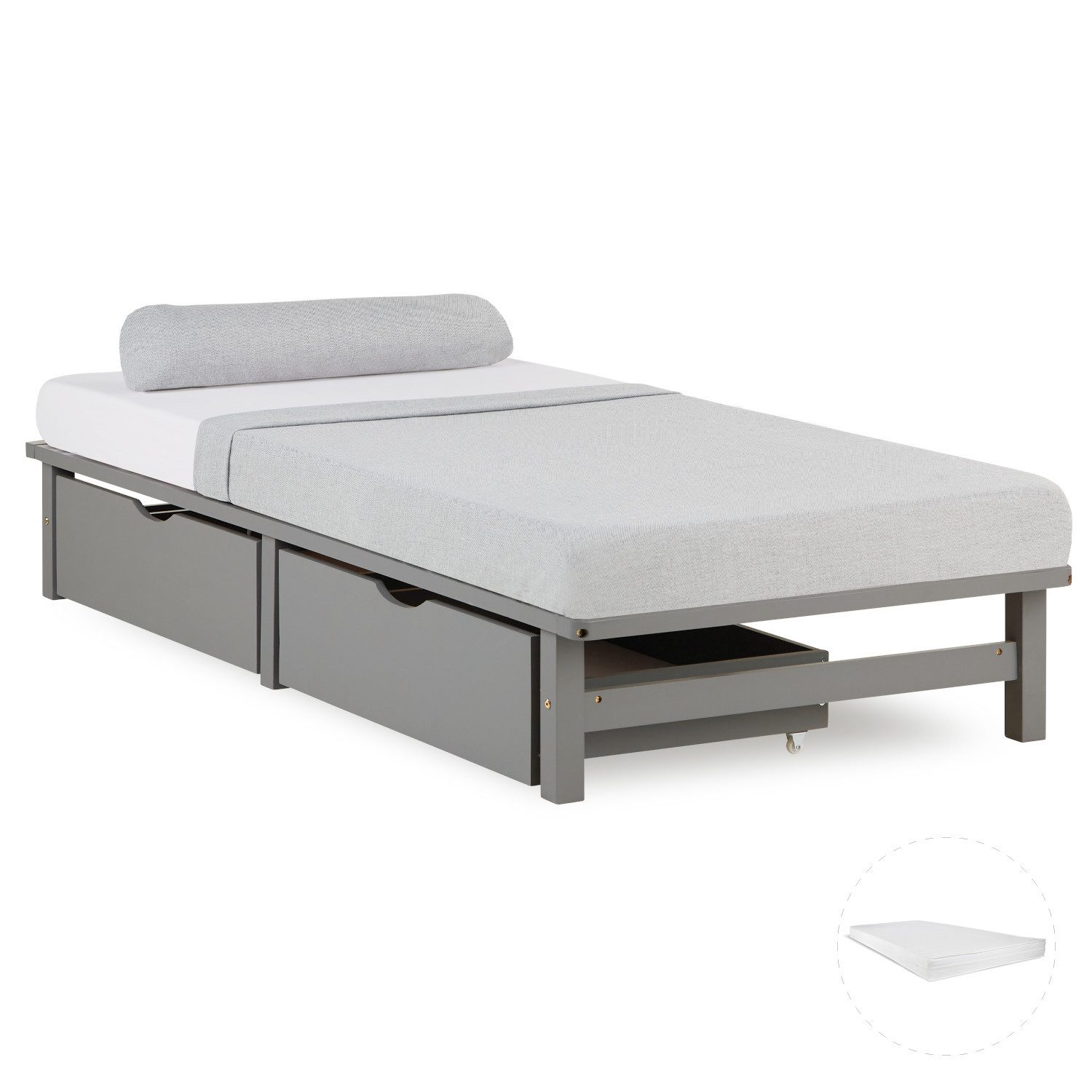Homestyle4u Holzbett 90x200 / 100x200 / günstig online kaufen