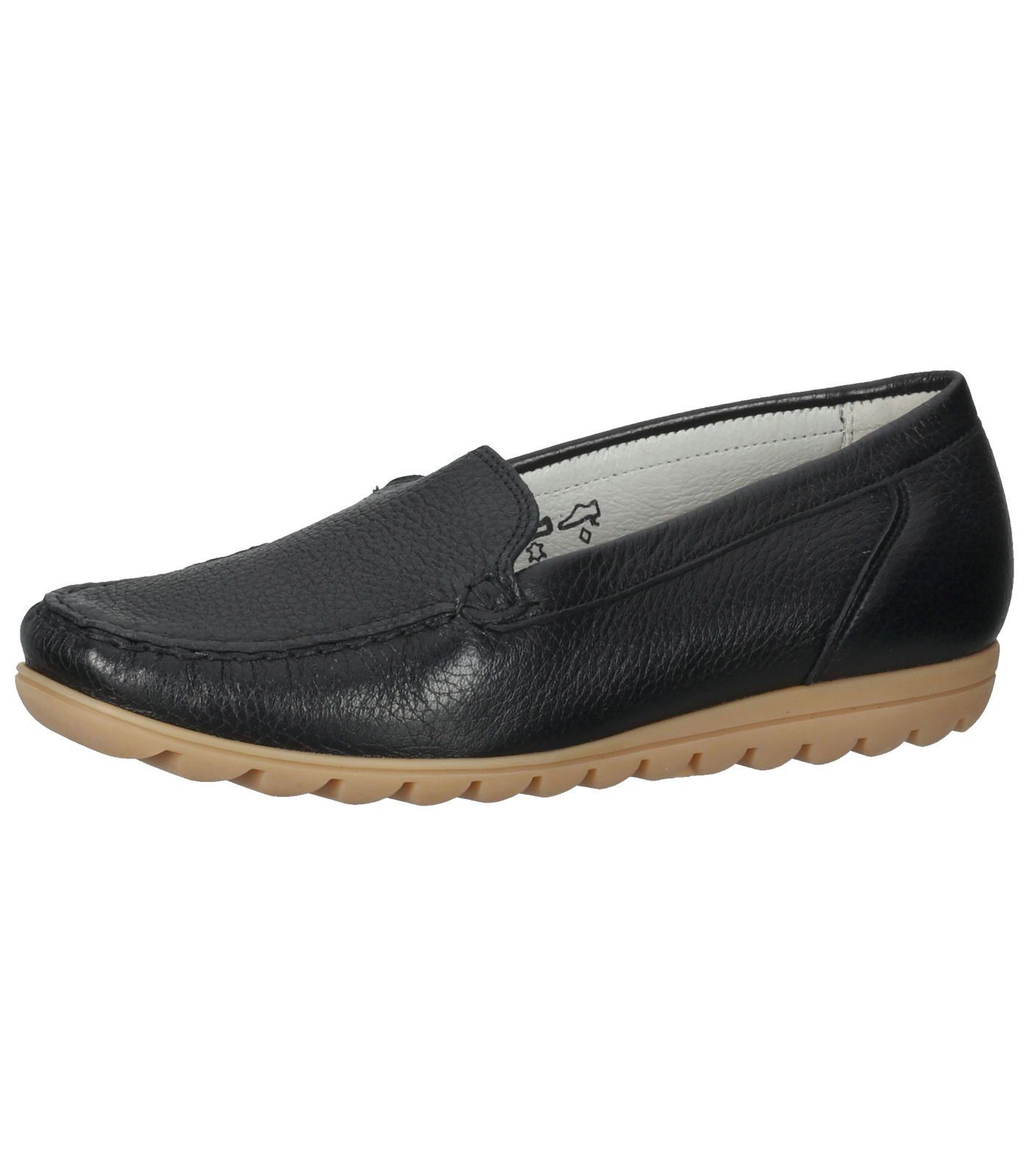 Waldläufer Slipper Leder Slipper Schwarz