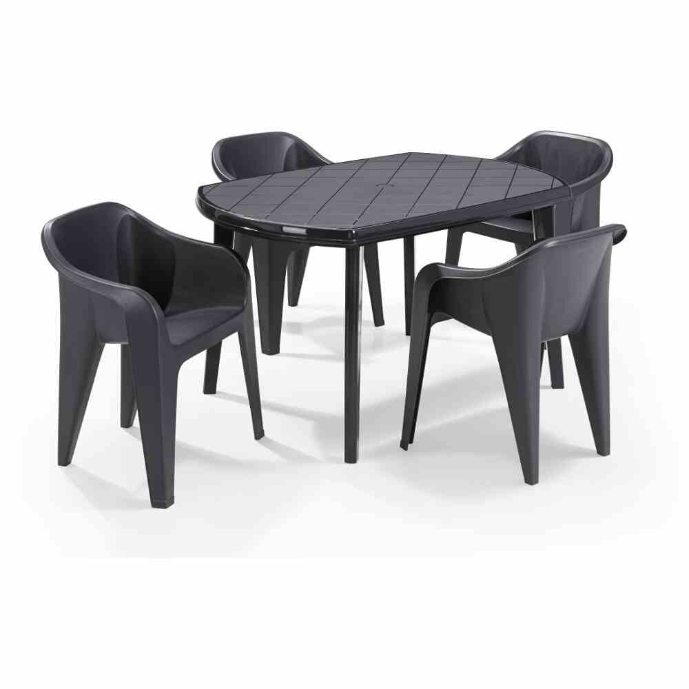 GAUTZSCH Gartentisch in graphit, Kunststoff - 137x73x90cm (BxHxT)